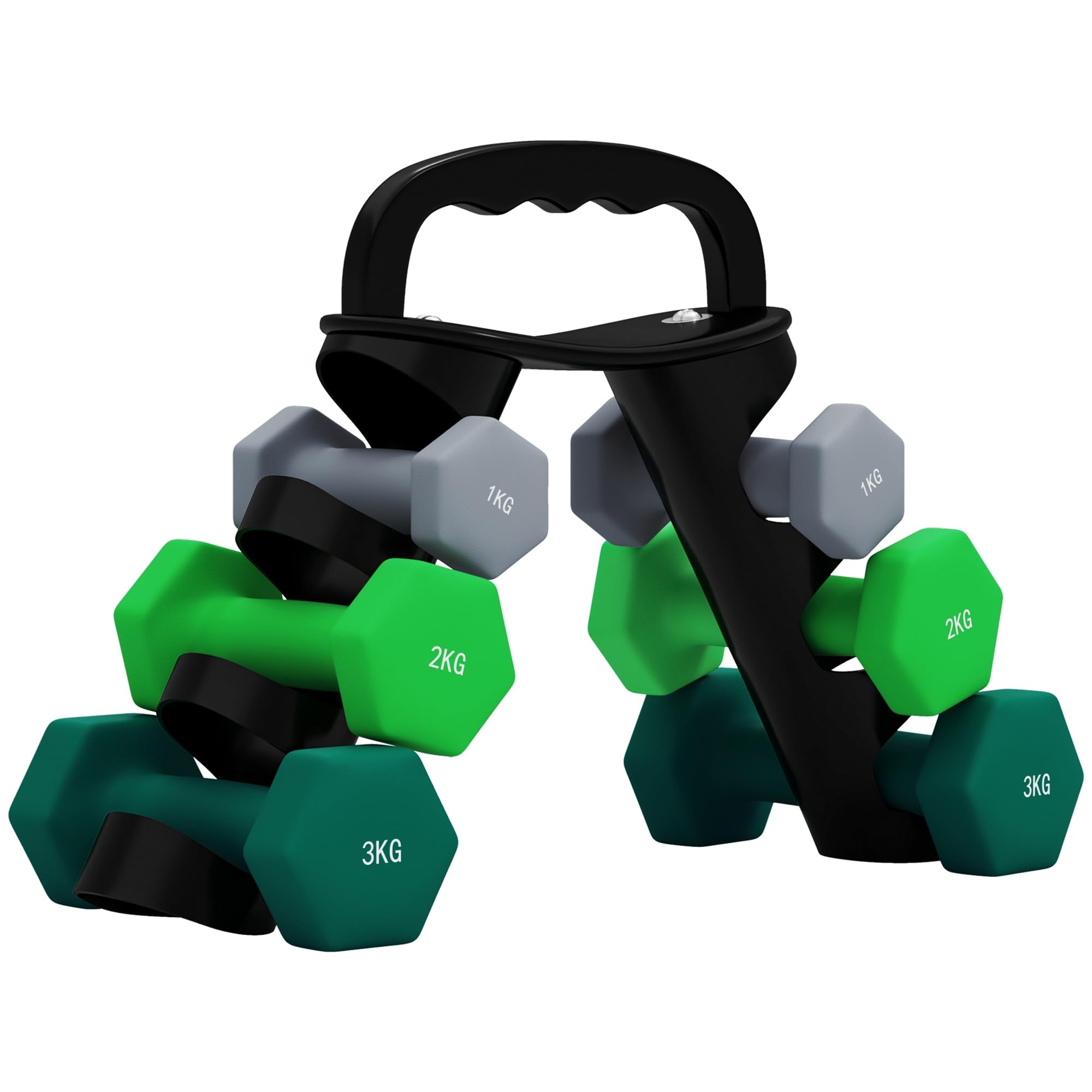 sportnow-hantel-set-6-hex-kurzhanteln-12-18-24-kg-mit-st-nder image 1