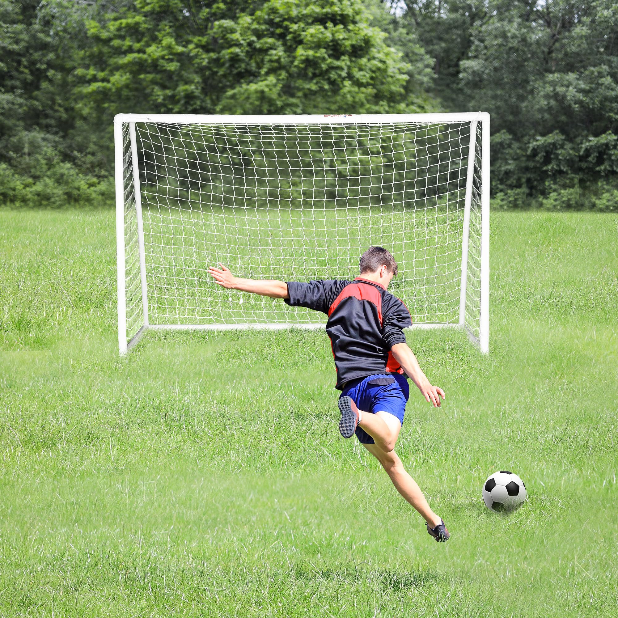 sportnow-fu-balltor-300-x-120-x-200-cm-mit-netz-f-r-jugendliche-und-erwachsene image 2