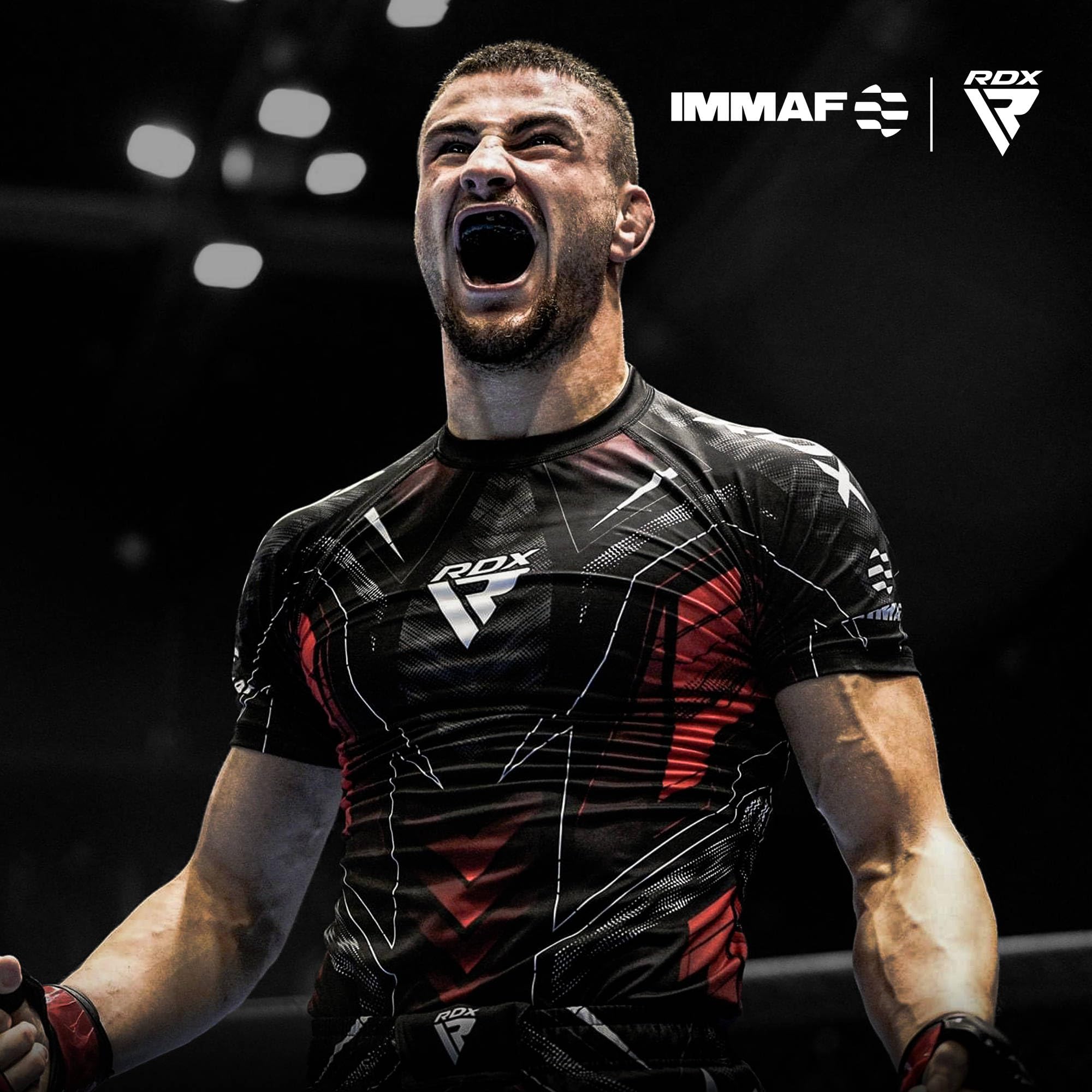 rdx-rash-guard-halbarm-immaf-compression-shirt-kampfsport image 2