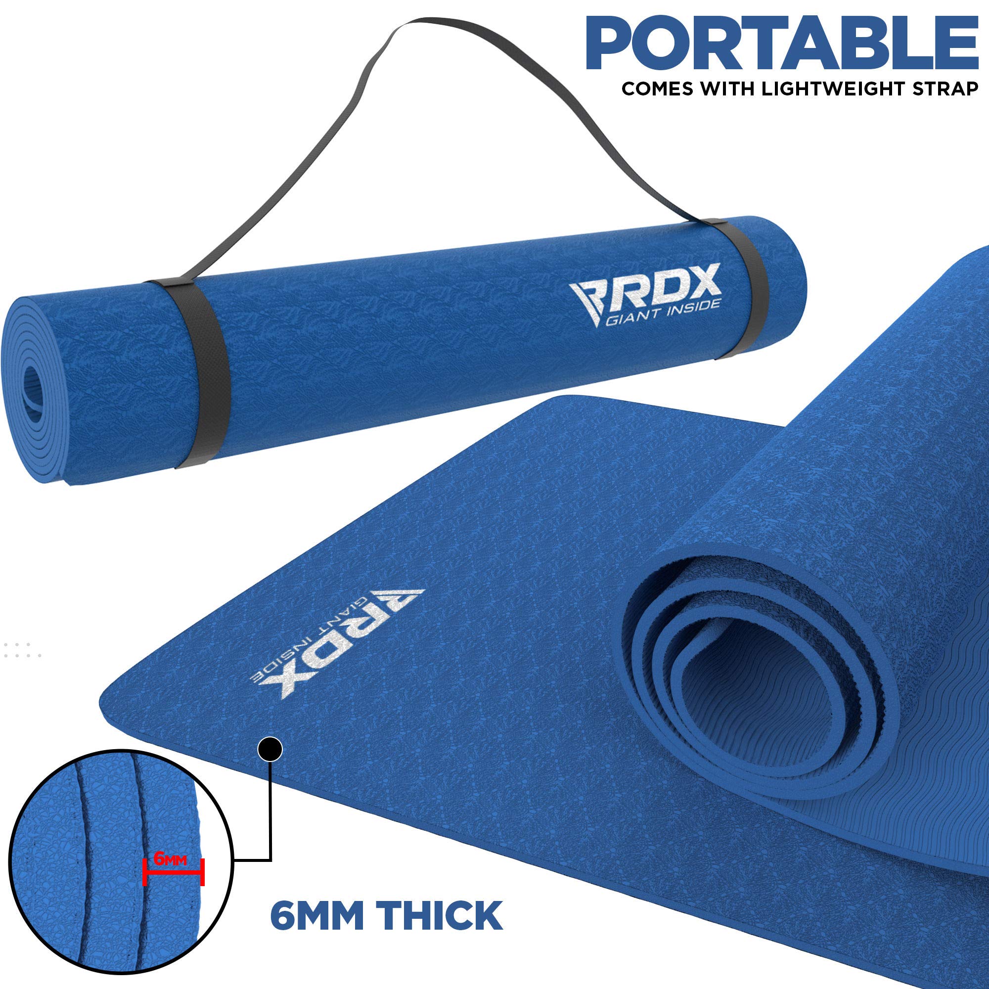 rdx-yogamatte-tpe-6mm-rutschfest-183-x-61-cm-reach-rohs-zertifiziert-mit-tragegu-2 image 6