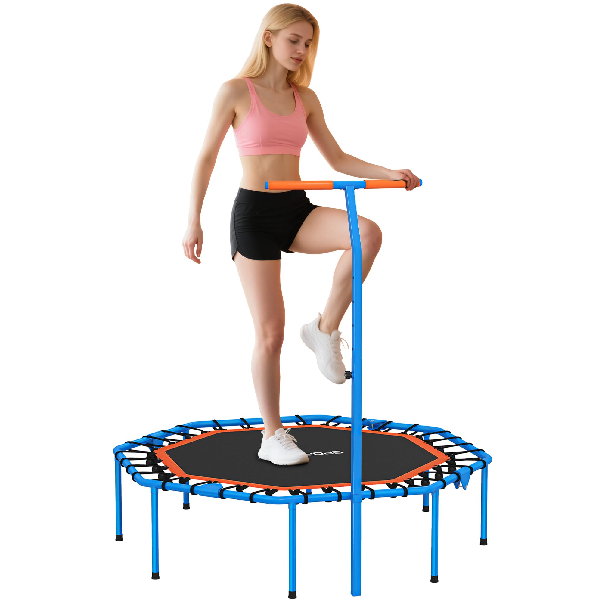 sportnow-fitness-trampolin-klappbar-128cm-mini-trampoline-mit-haltegriff image 1