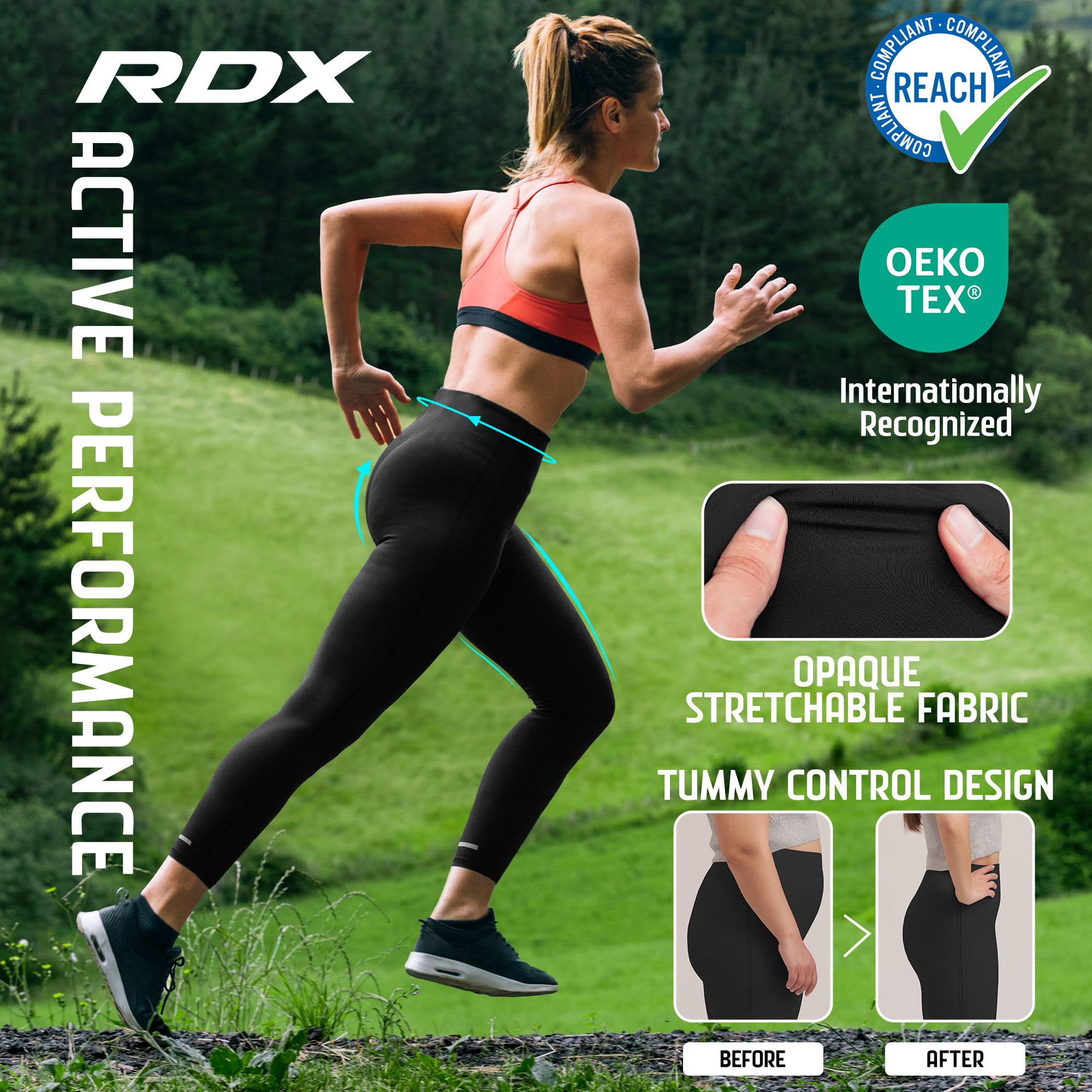 rdx-damen-sauna-leggings-pu-stretch-mit-seitlichem-rei-verschluss image 2