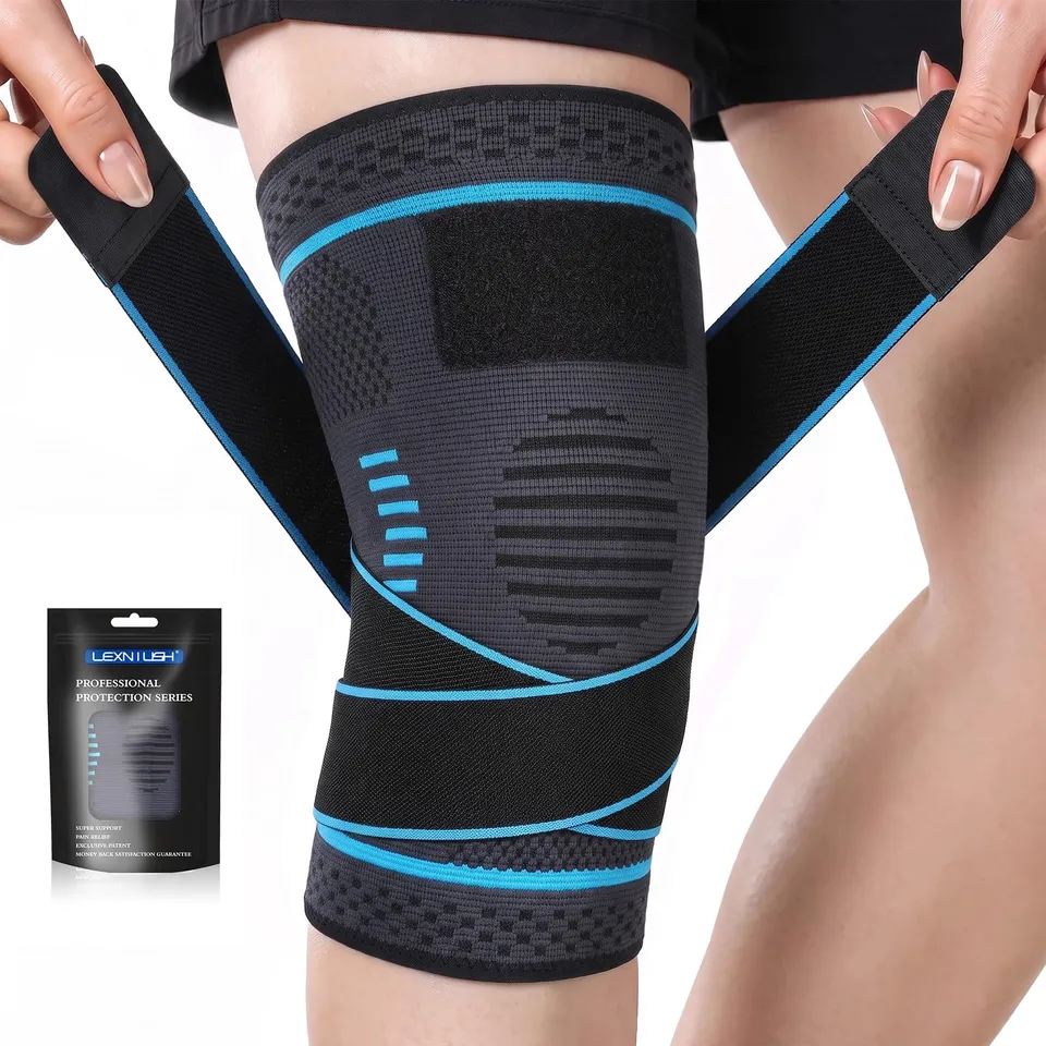 lexniush-kniebandage-mit-riemen-kompressions-kniest-tze-graublau-3xl image 1