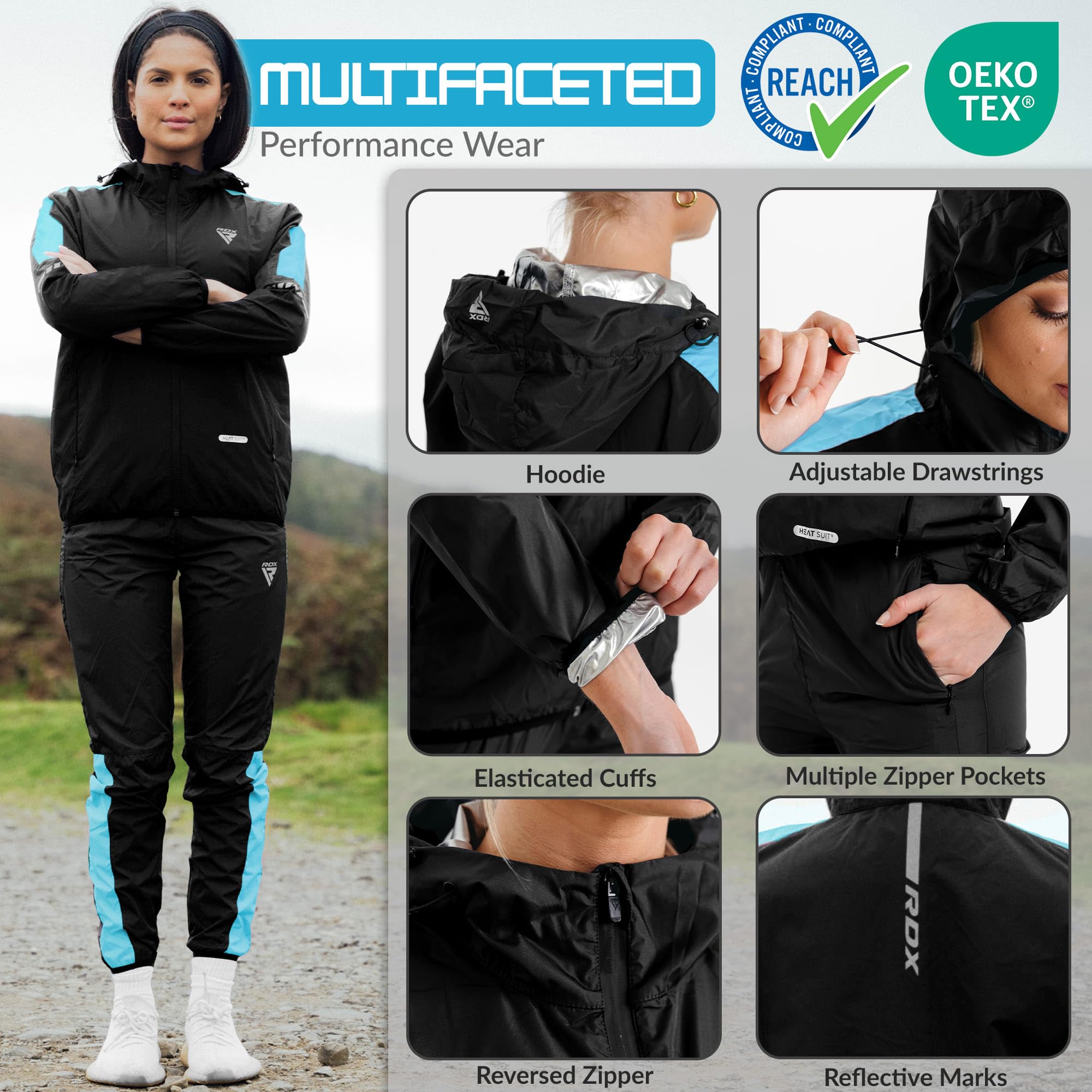 rdx-damen-saunaanzug-reach-thermo-sweatanzug-mit-kapuze image 2