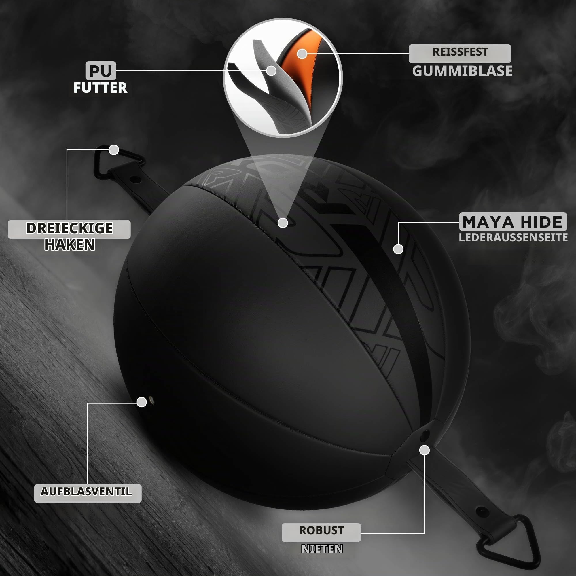 rdx-doppelendball-70-cm-reflex-speed-ball-boxen-mit-bungee-seil-und-nylongurt image 2