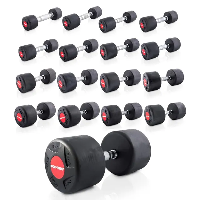sport-thieme-kompakthantel-gummi-ger-delter-chrom-griff-in-16-gewichtsvarianten- image 1