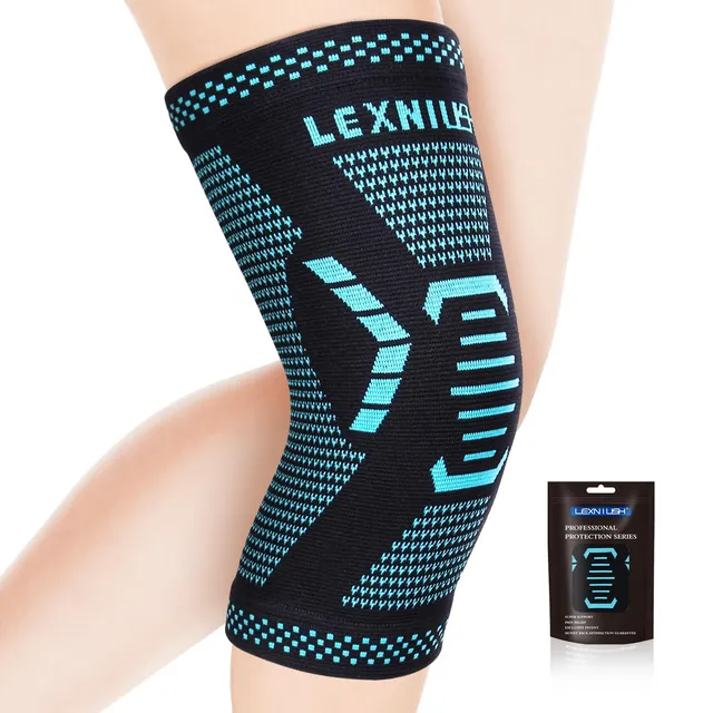 lexniush-kniebandage-kompression-xl-kniest-tze-schwarz-blau image 1