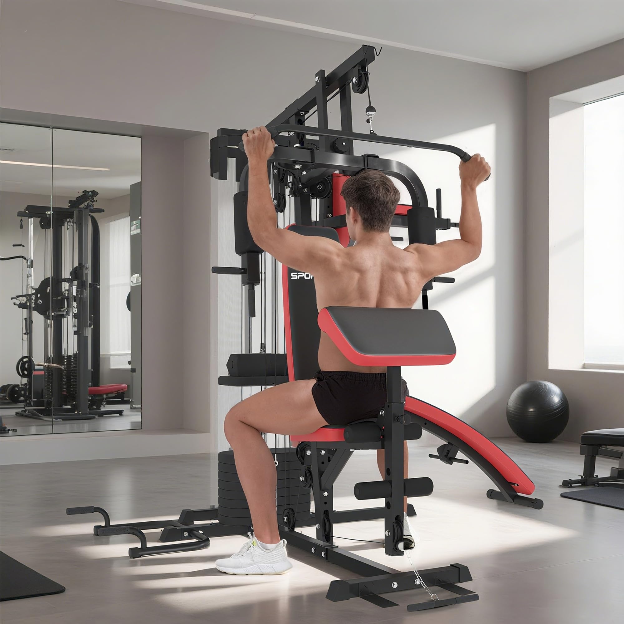 sportnow-kraftstation-65kg-multifunktions-home-gym-mit-butterfly-und-latzug image 8