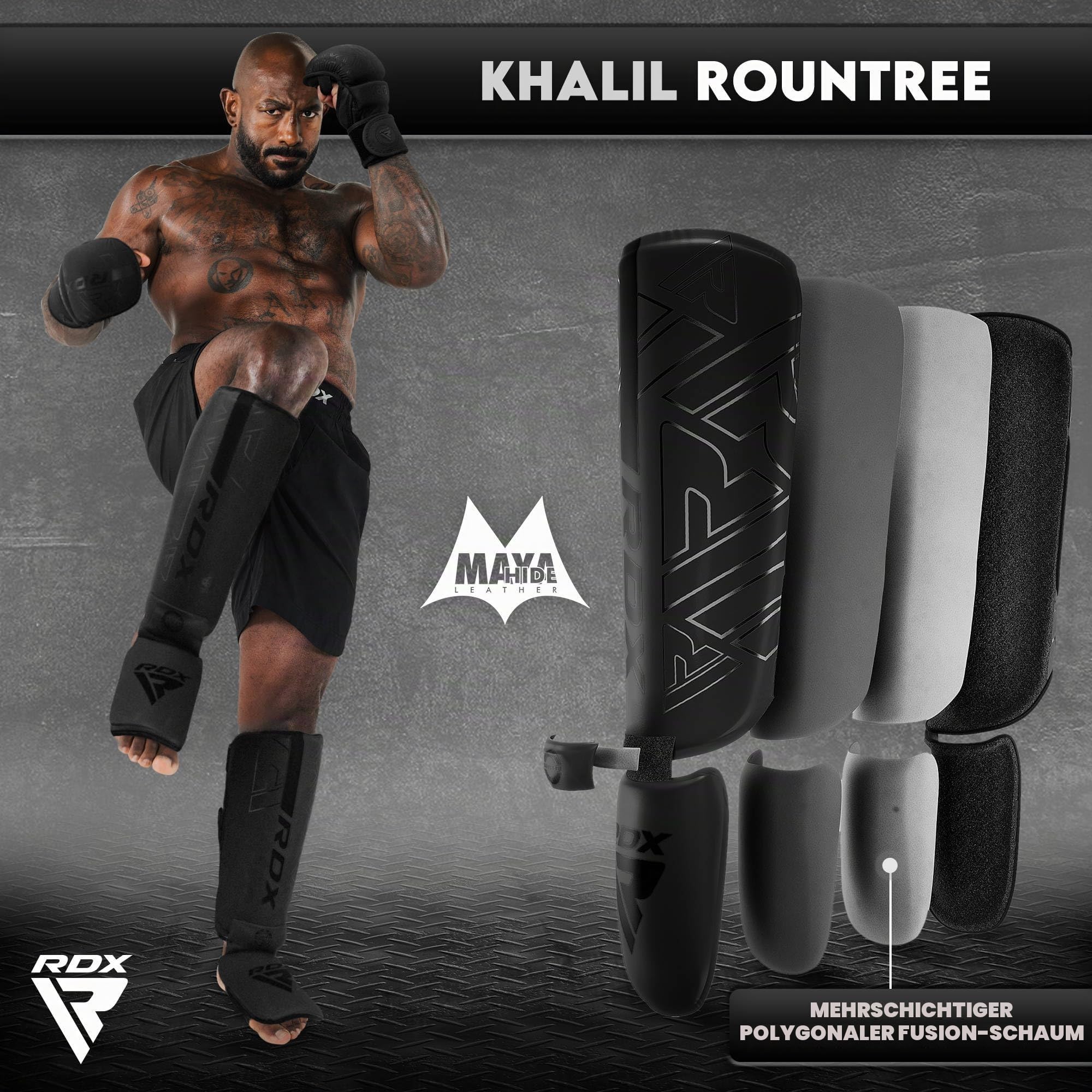 rdx-kara-schienbeinschoner-muay-thai-kickboxen-maya-hide-leder image 6