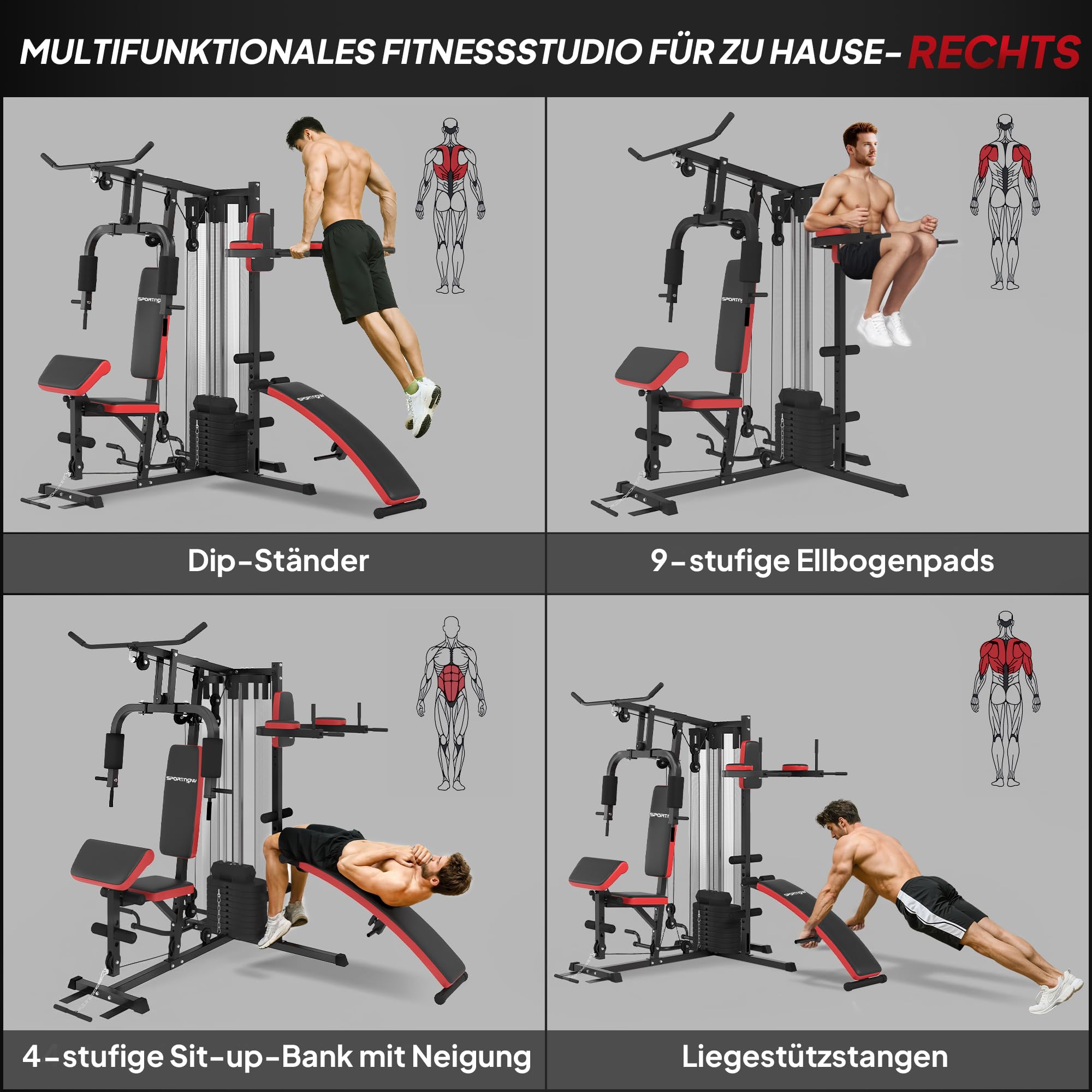 sportnow-kraftstation-65kg-multifunktions-home-gym-mit-butterfly-und-latzug image 4