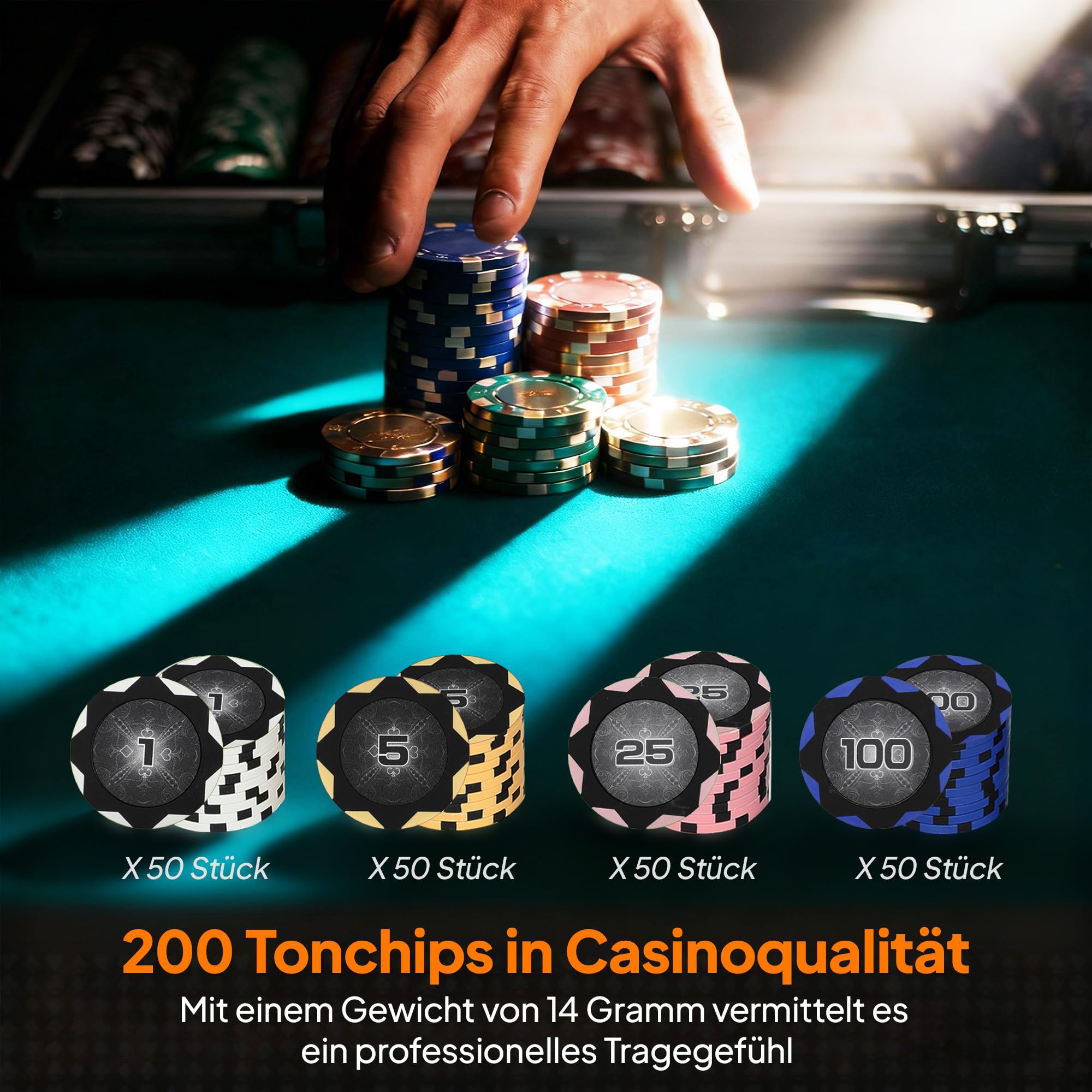 sportnow-pokerkoffer-pokerset-mit-koffer-200-clay-chips-set image 4