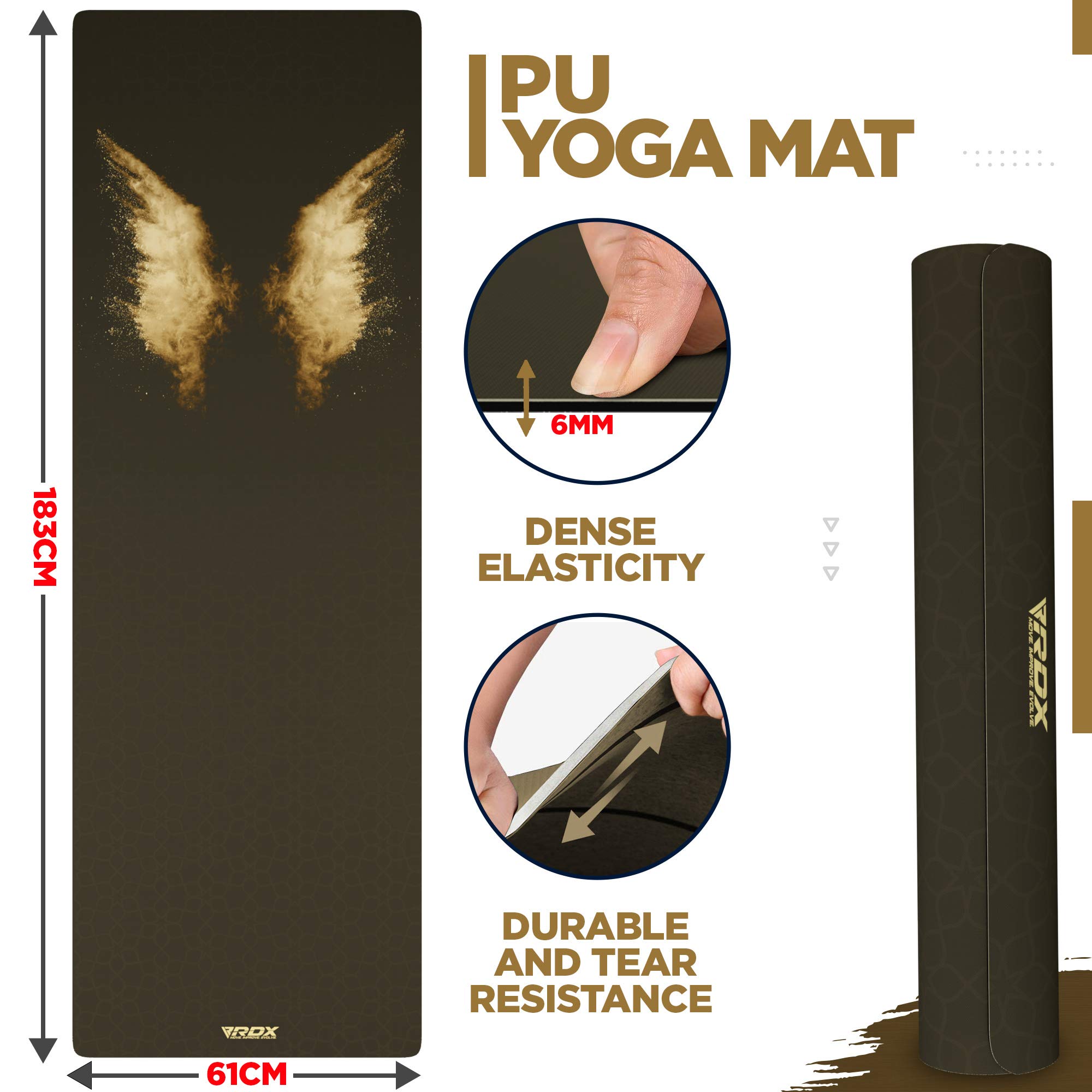 rdx-yogamatte-pu-6mm-rutschfest-183x61cm-naturkautschuk-mit-tragetasche-und-bung-2 image 3