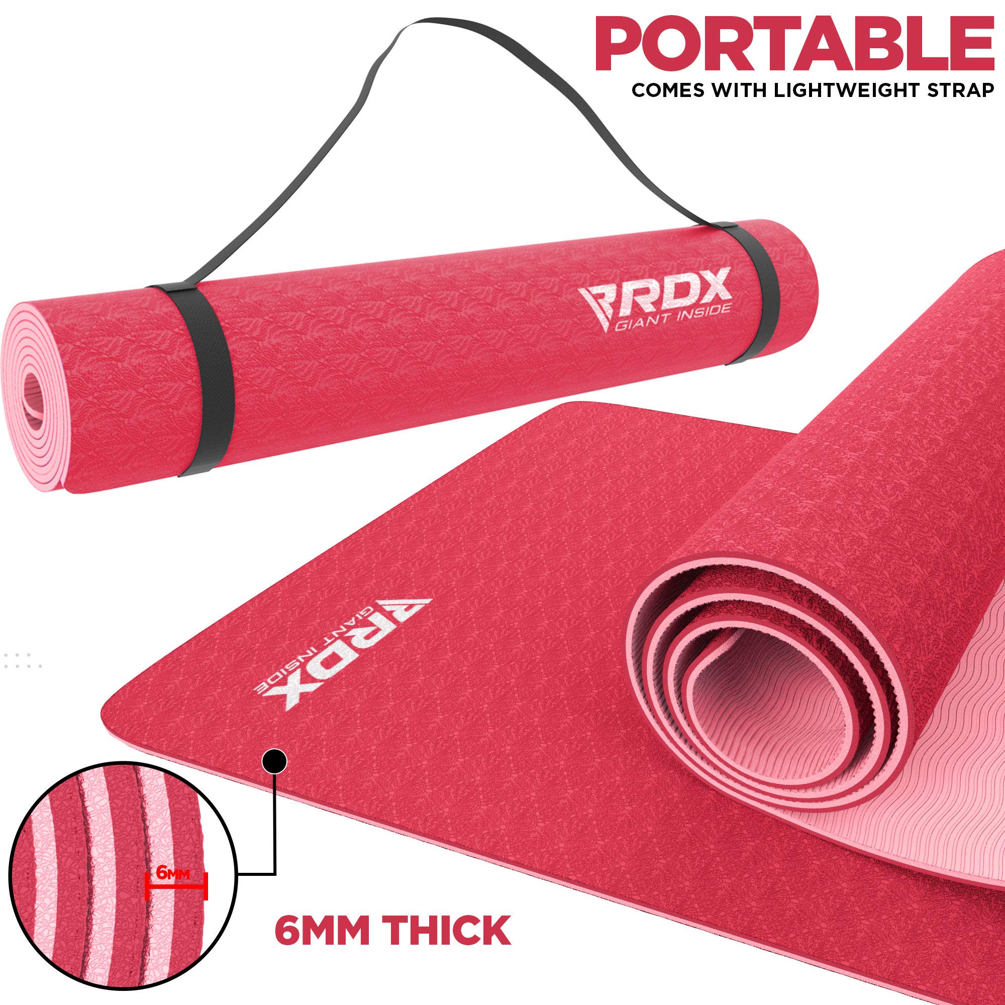 rdx-yogamatte-183x61x0-6-cm-tpe-6-mm-gymnastikmatte-rutschfest-mit-tasche image 6
