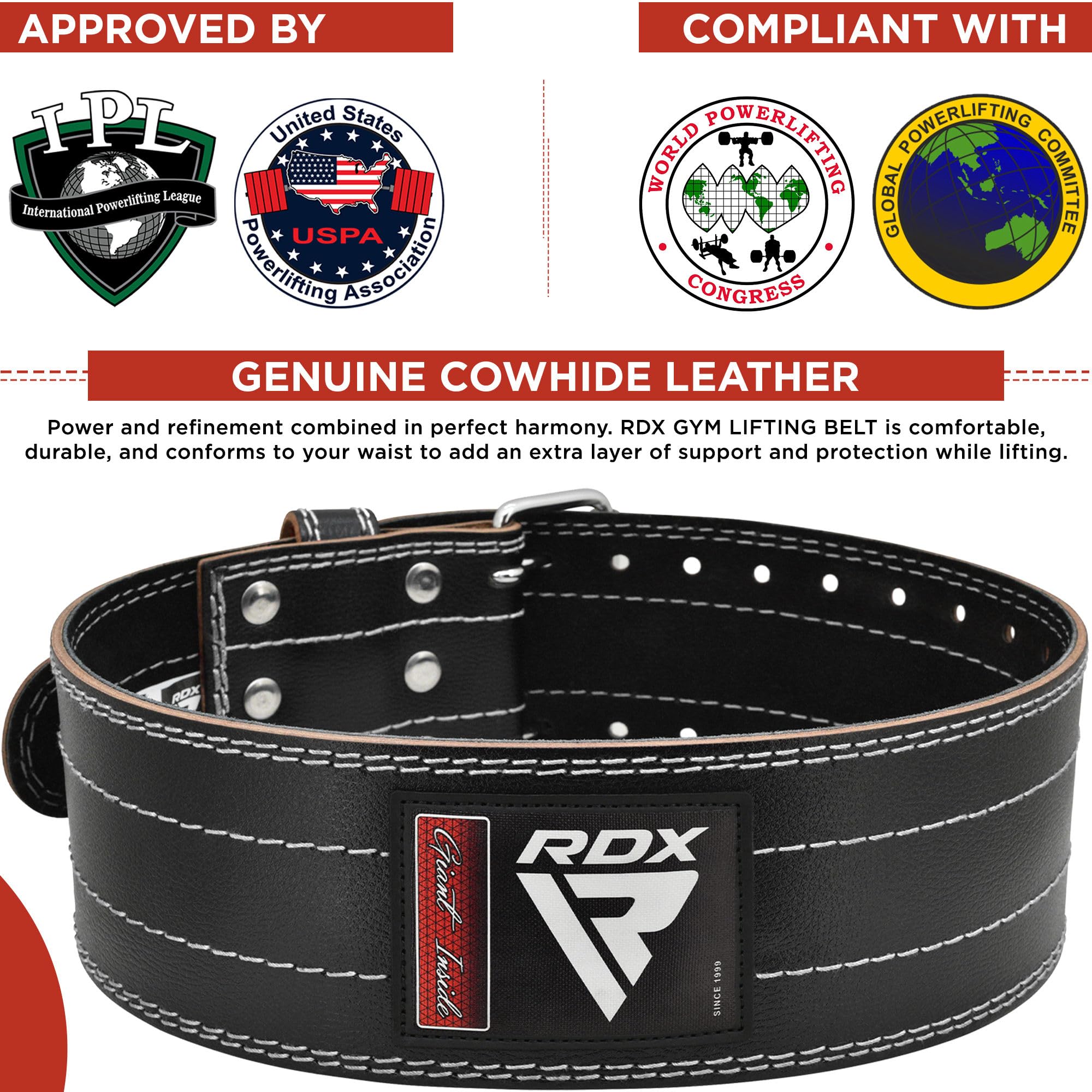 rdx-4-zoll-gewichtheberg-rtel-leder-6-mm-ipl-uspa-schnalle-12-l-cher image 3