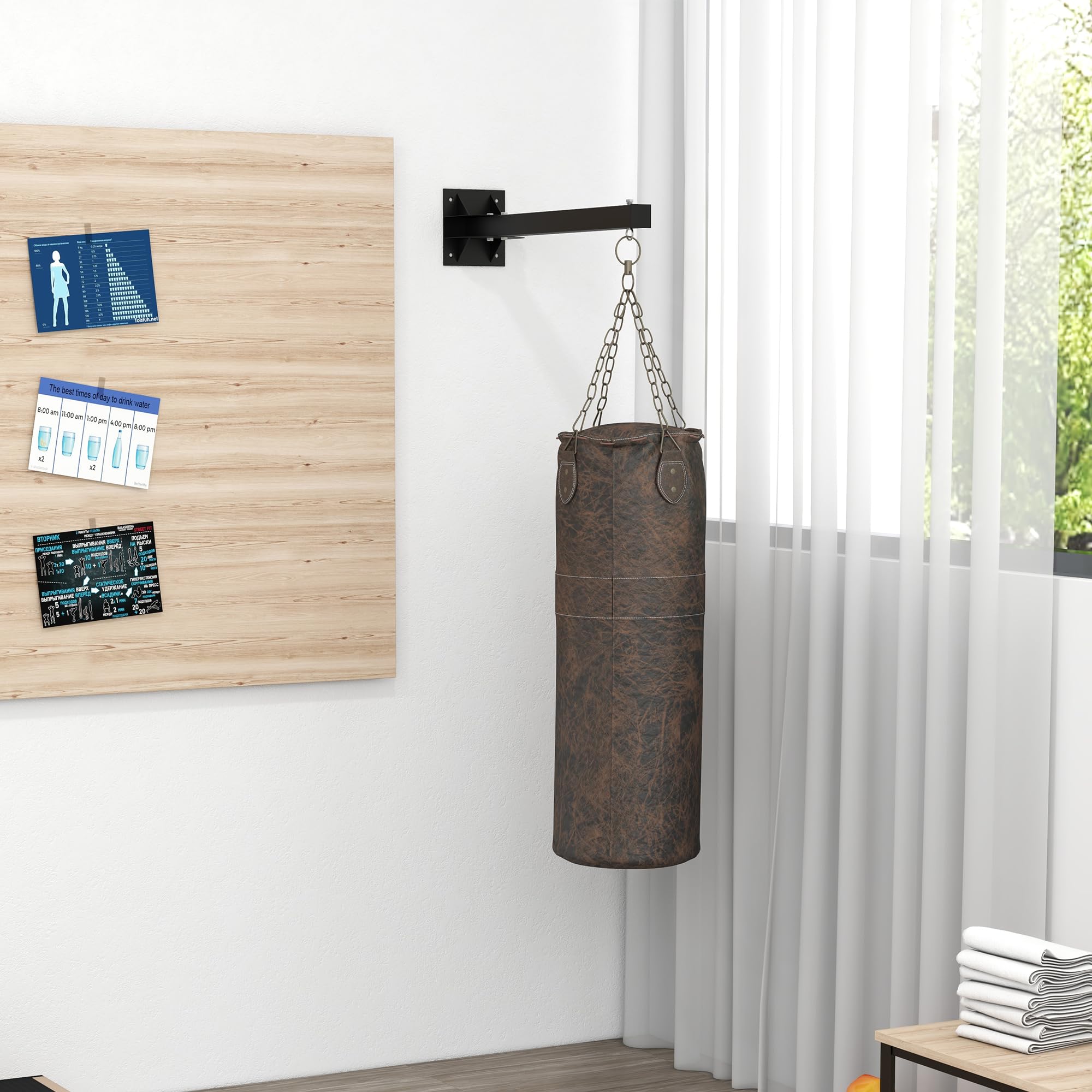 sportnow-boxsack-wandhalterung-einstellbar-boxsack-halterung-bis-100-kg image 2
