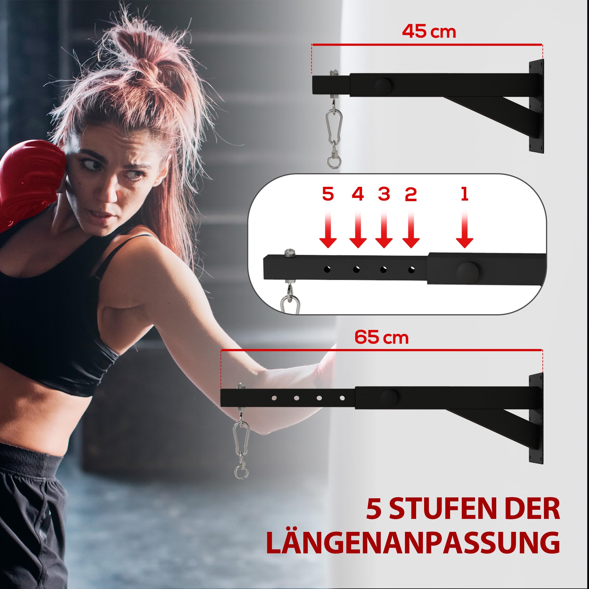 sportnow-boxsack-wandhalterung-stahl-5-fach-verstellbar-60-kg image 3