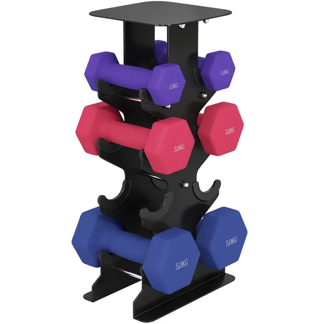 sportnow-kurzhantel-set-1-4-kg-paar-bunt-mit-st-nder image 1