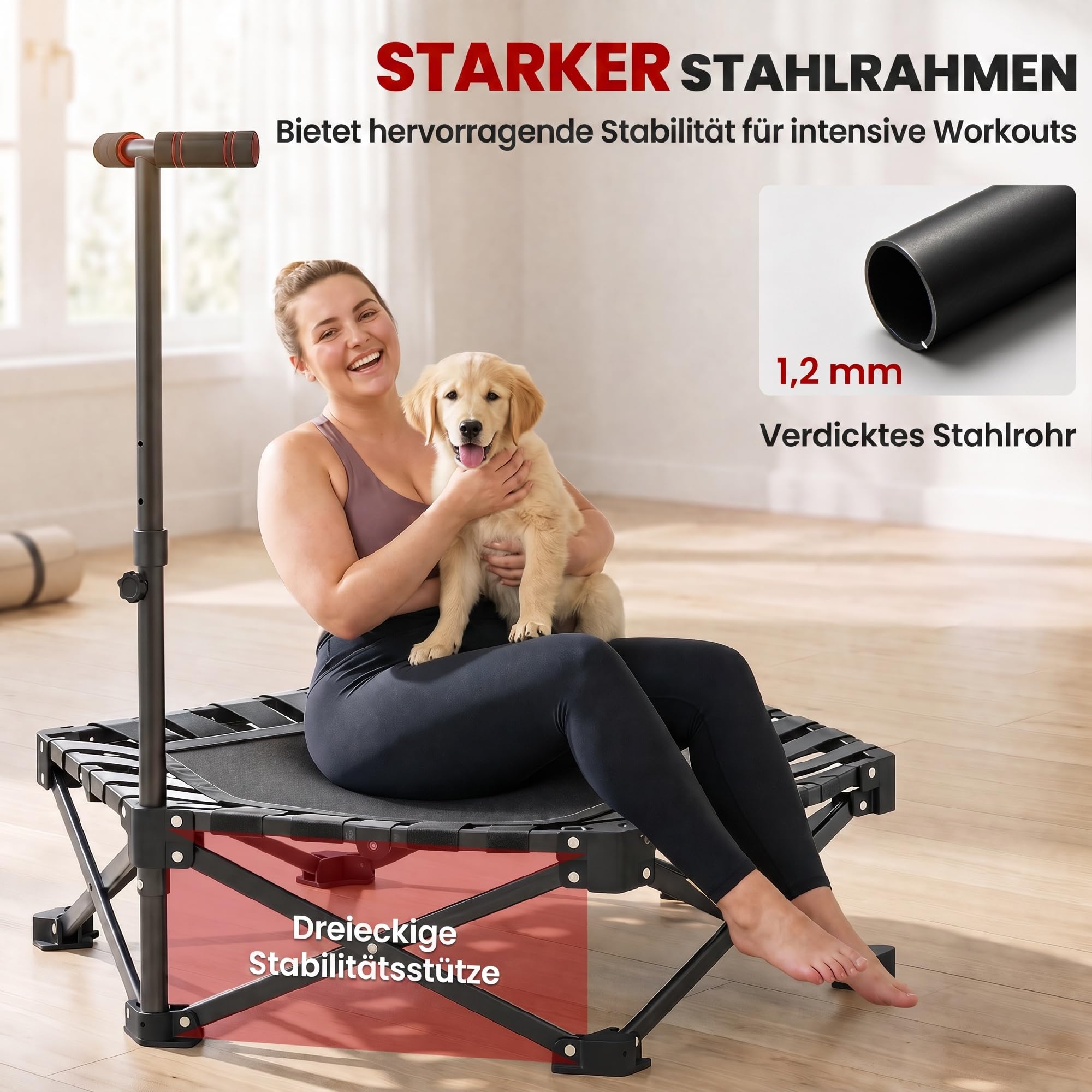 sportnow-fitness-trampolin-klappbar-104-cm-mit-griff image 5