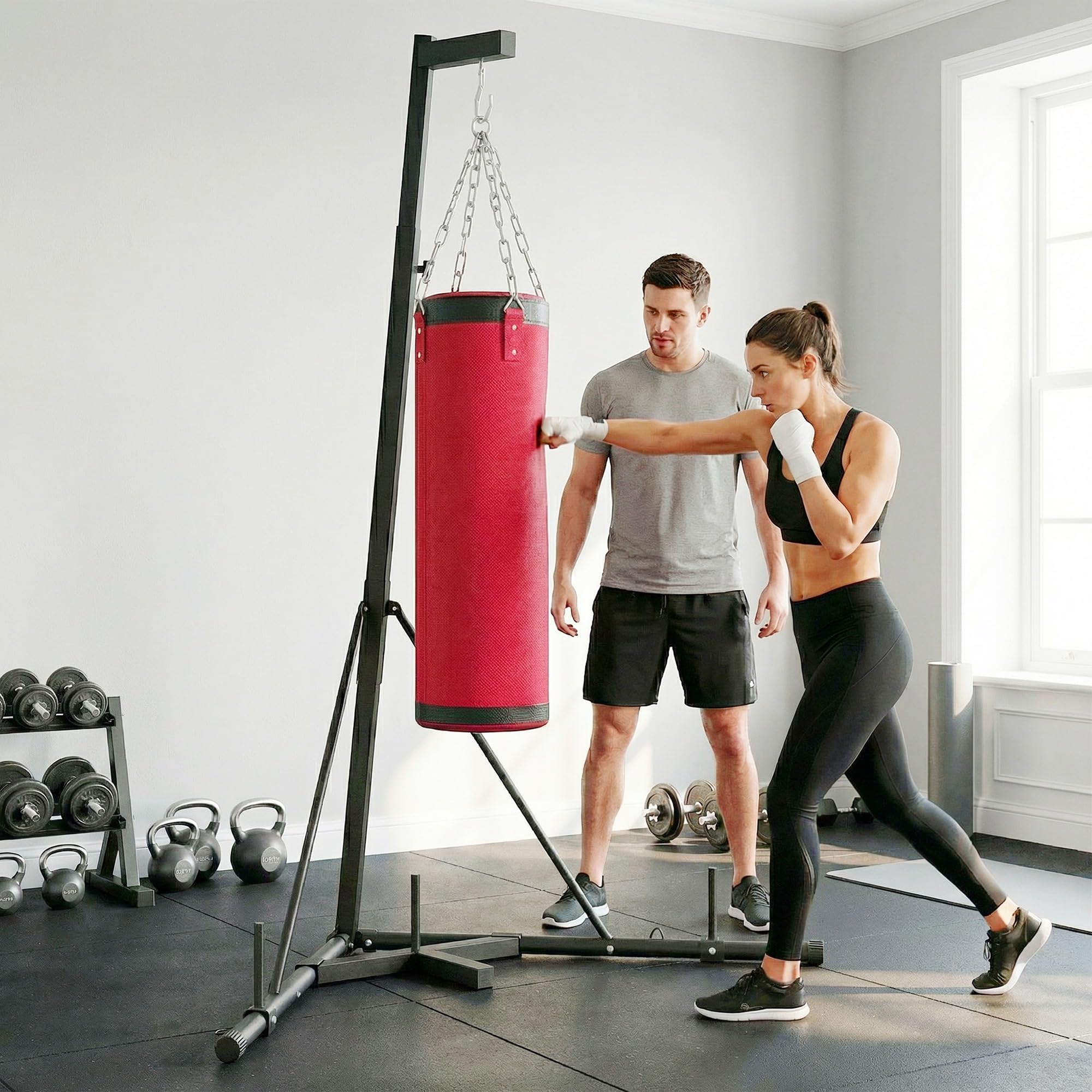 sportnow-boxsackst-nder-185-231cm-freistehender-boxsackhalter-stahl-inkl-sandsac image 5
