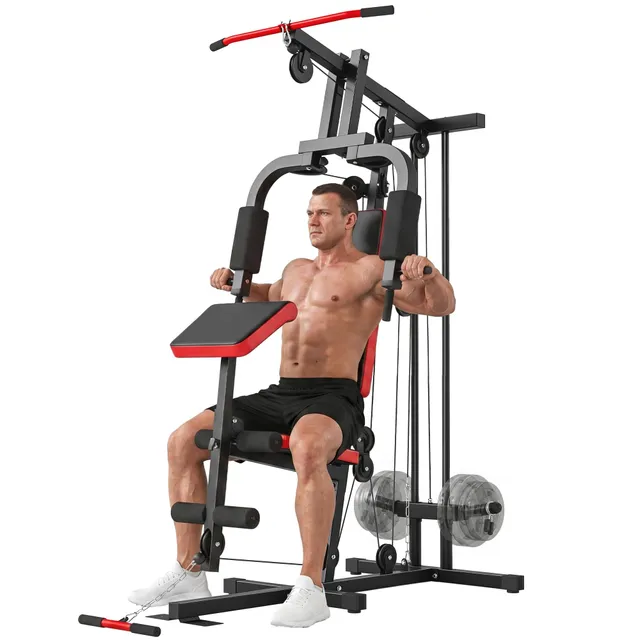 sportnow-kraftstation-mit-latzug-butterflystange-homegym-bis-120-kg image 1