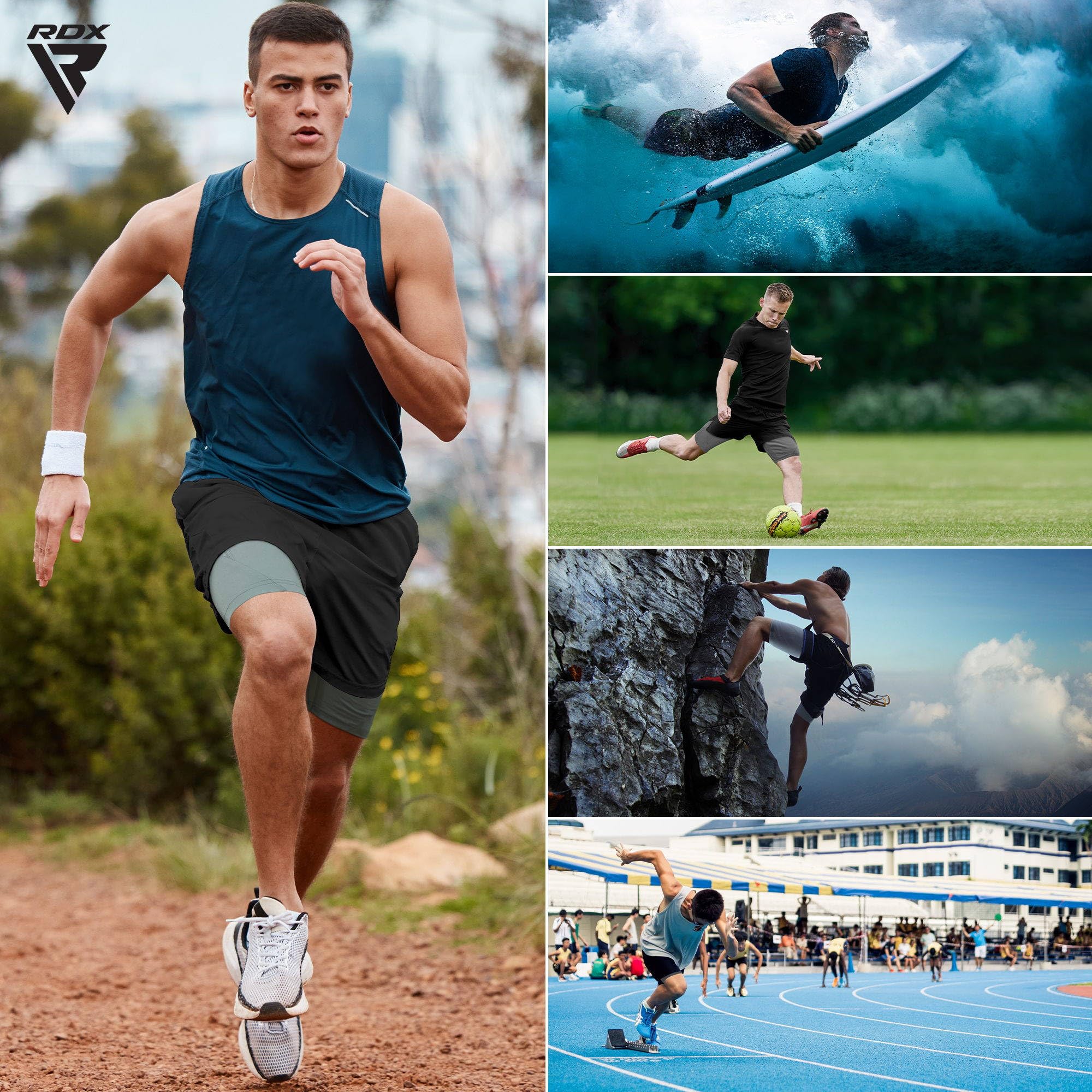 rdx-2-in-1-laufshorts-herren-kurz-mit-kompression image 2