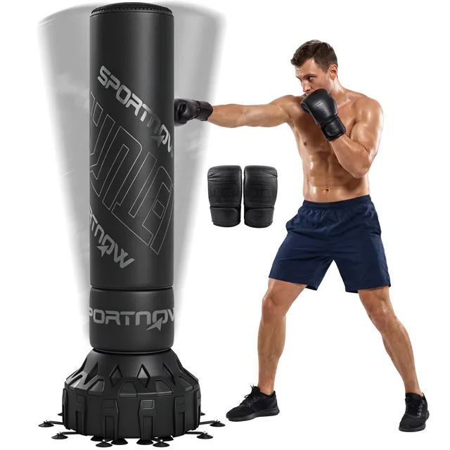 sportnow-boxsack-freistehend-180-cm-mit-saugfu-120-kg-basis image 1