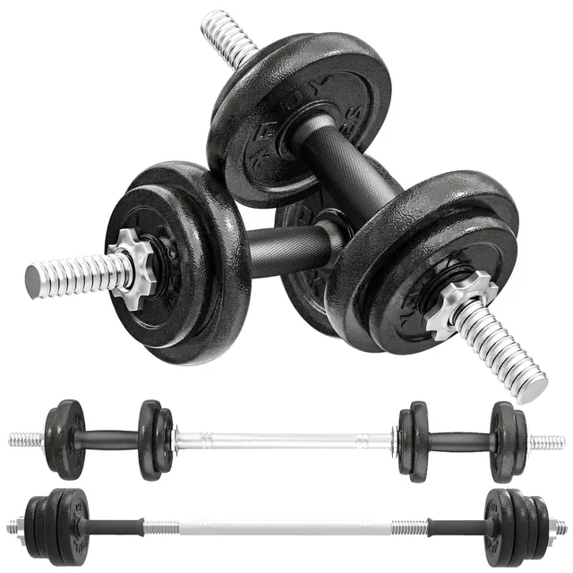sportnow-hantelset-2-in-1-kurzhantel-und-langhantel-set-20-kg image 1