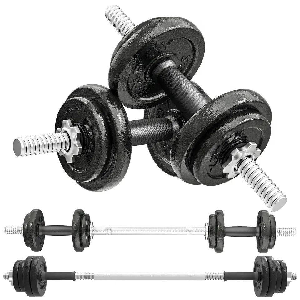 sportnow-hantelset-2-in-1-kurzhantel-und-langhantel-set-20-kg image 1