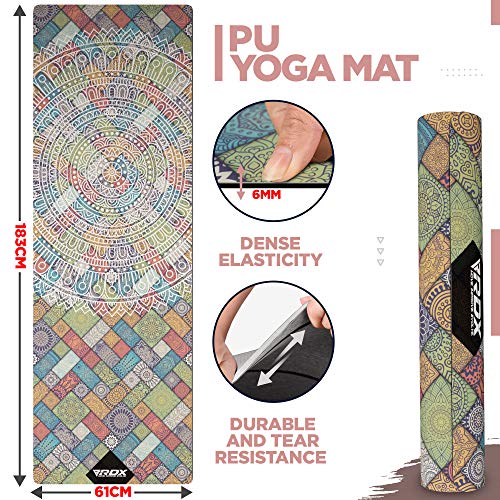 rdx-yogamatte-pu-6mm-rutschfest-183x61cm-naturkautschuk-mit-tragetasche-und-bung image 8