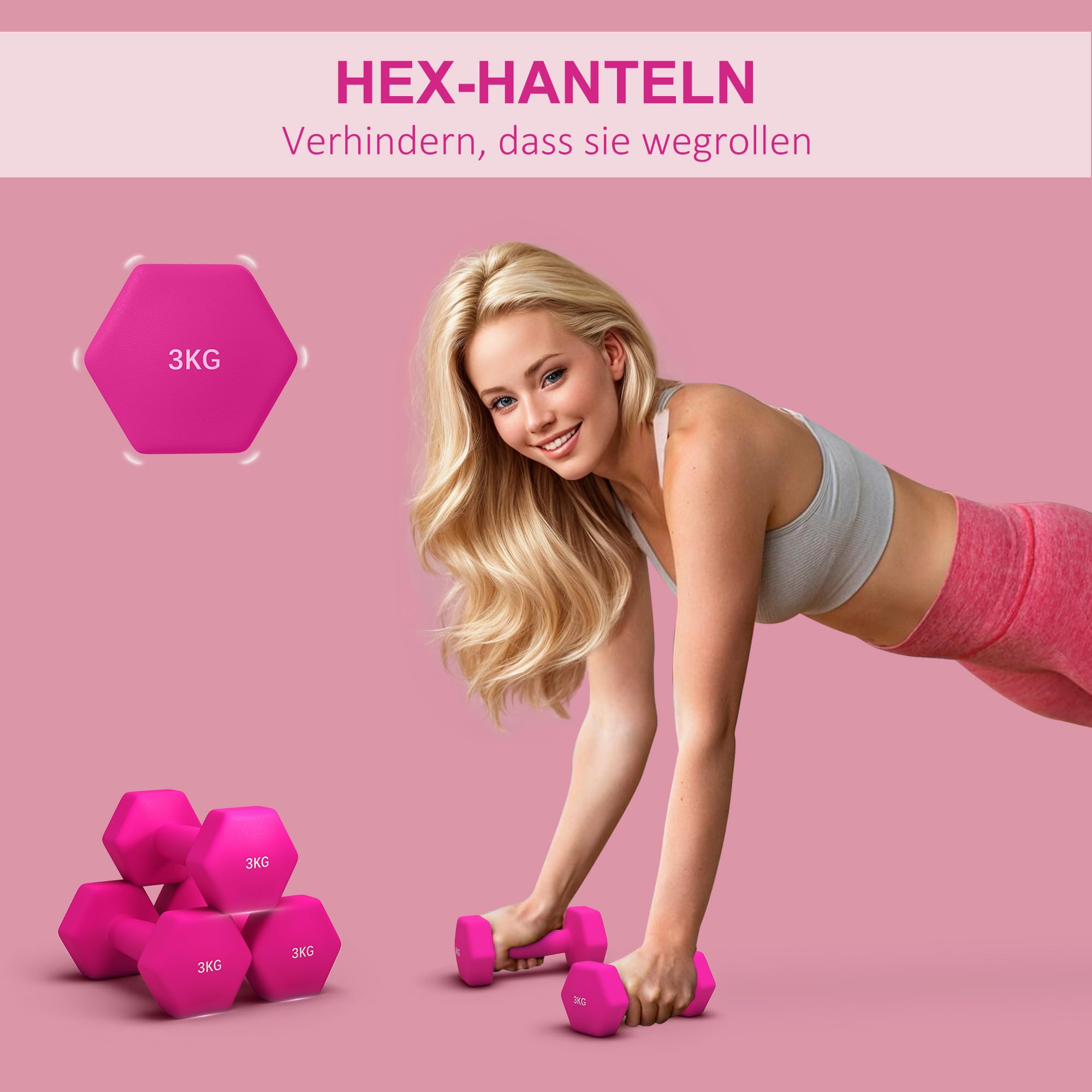 sportnow-hantelset-2er-set-hex-hanteln-gusseisen-2x-3-kg image 3