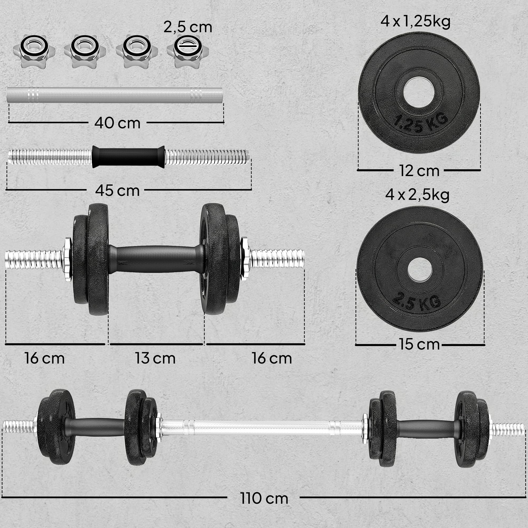 sportnow-hantelset-2-in-1-kurzhantel-und-langhantel-set-20-kg image 7