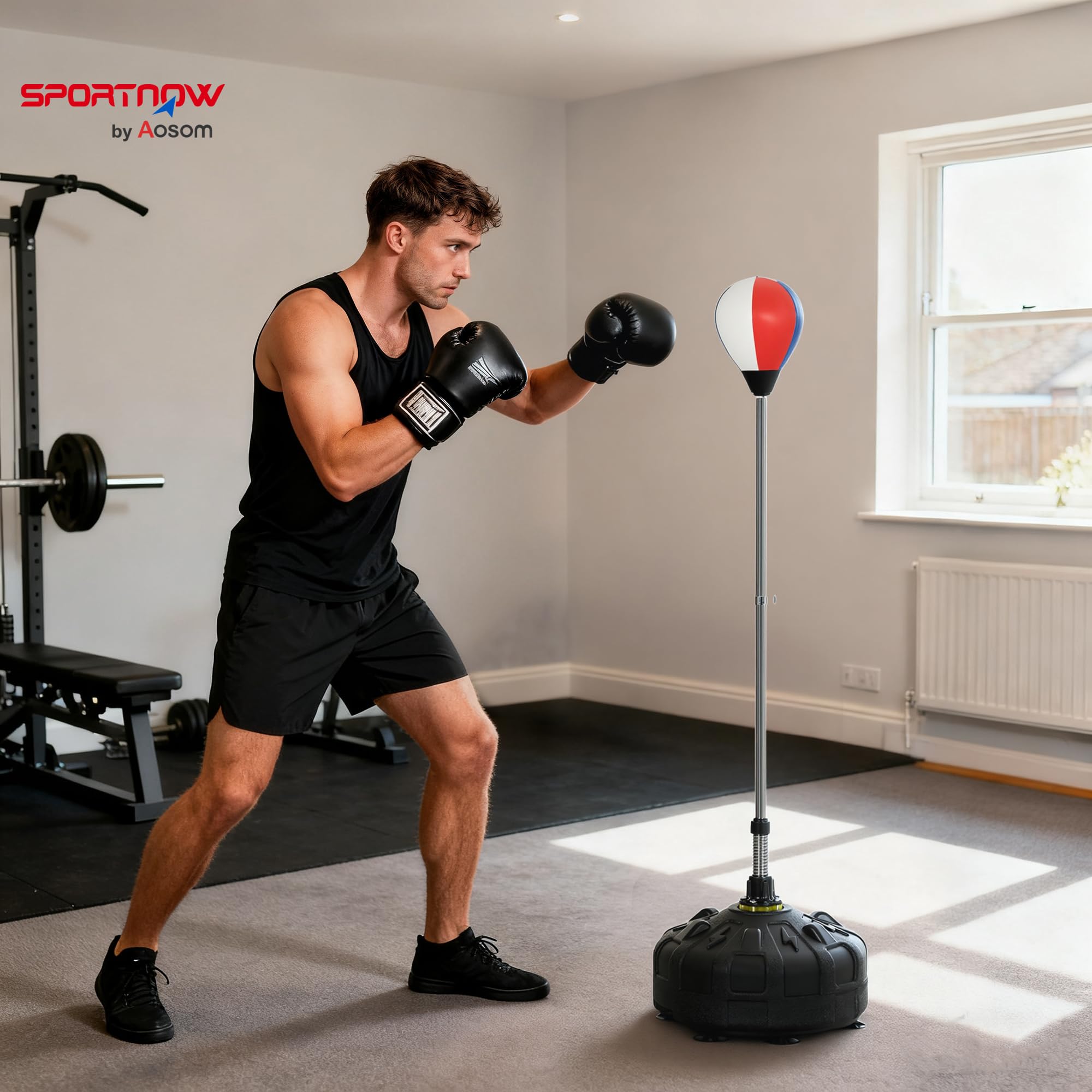 sportnow-punchingball-147-165-cm-h-henverstellbar-standboxball-schwarz image 2