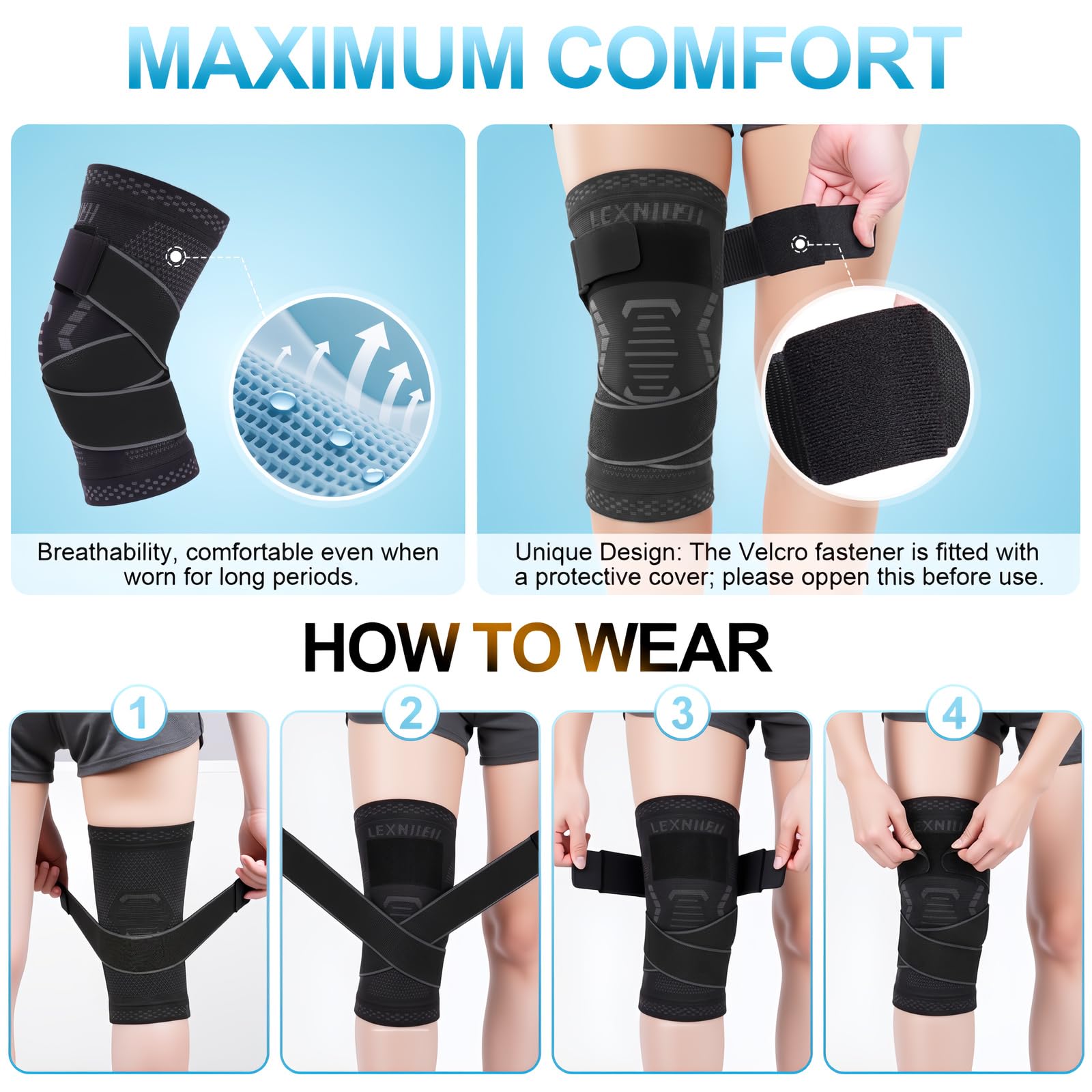 lexniush-kniebandage-verstellbar-kniest-tze-kompression-gr-e-m-rechts-links image 6