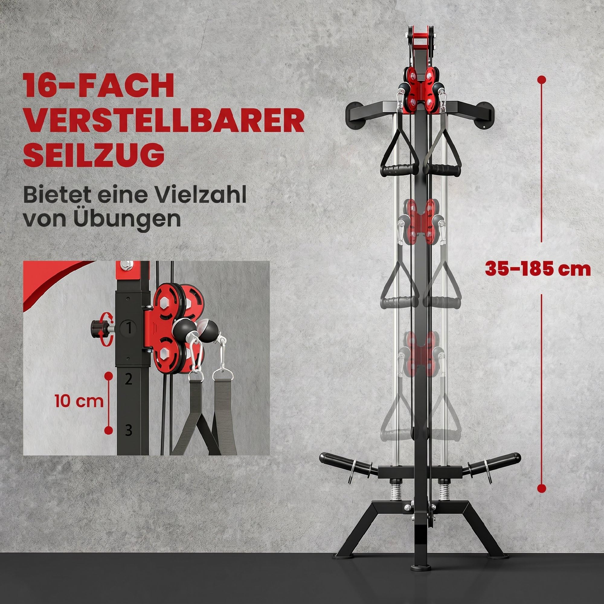 sportnow-latzugstation-wandmontiert-16-fach-verstellbar-latzugturm-kabelzug image 5