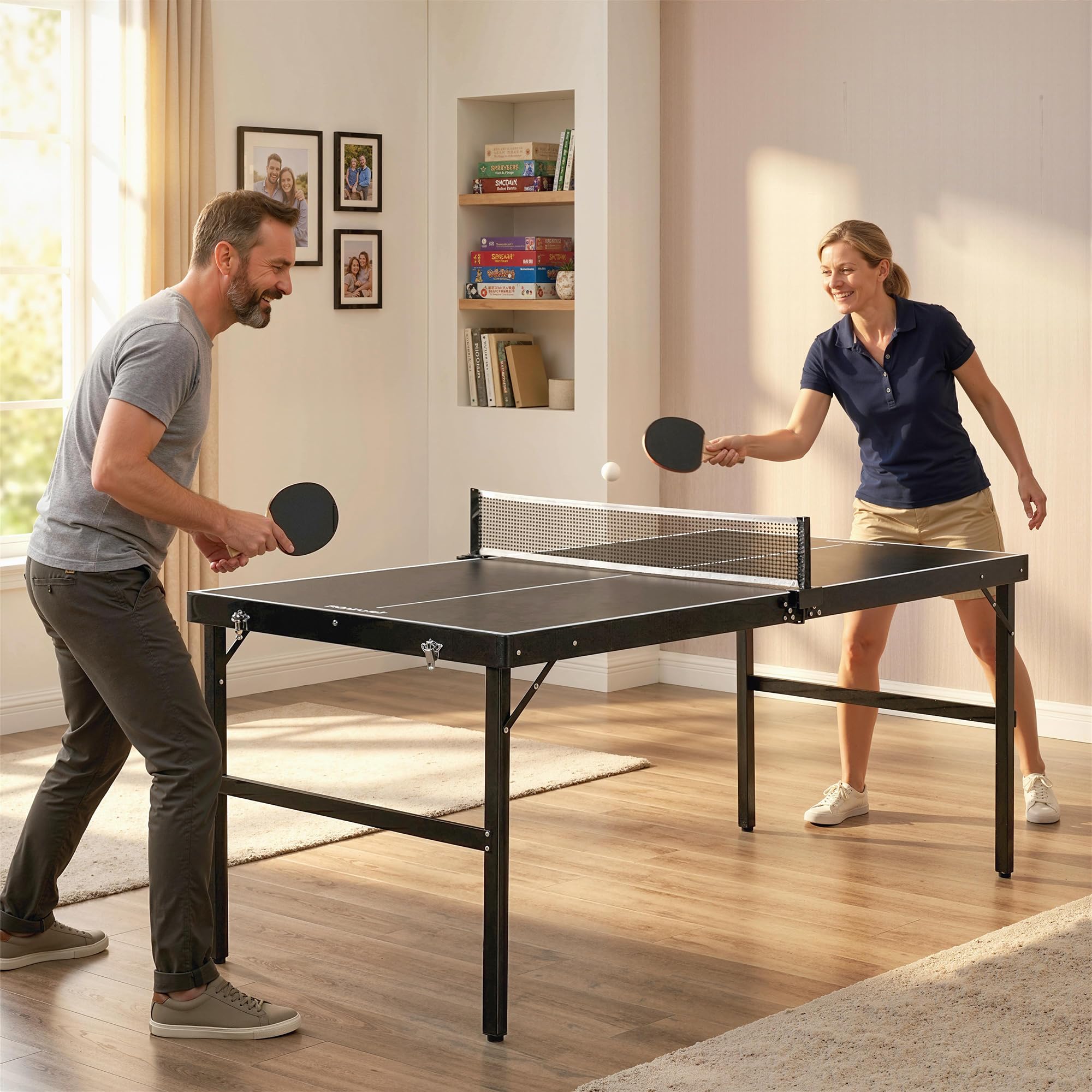 sportnow-mini-tischtennisplatte-klappbar-152-cm-mit-netz-schwarz image 8