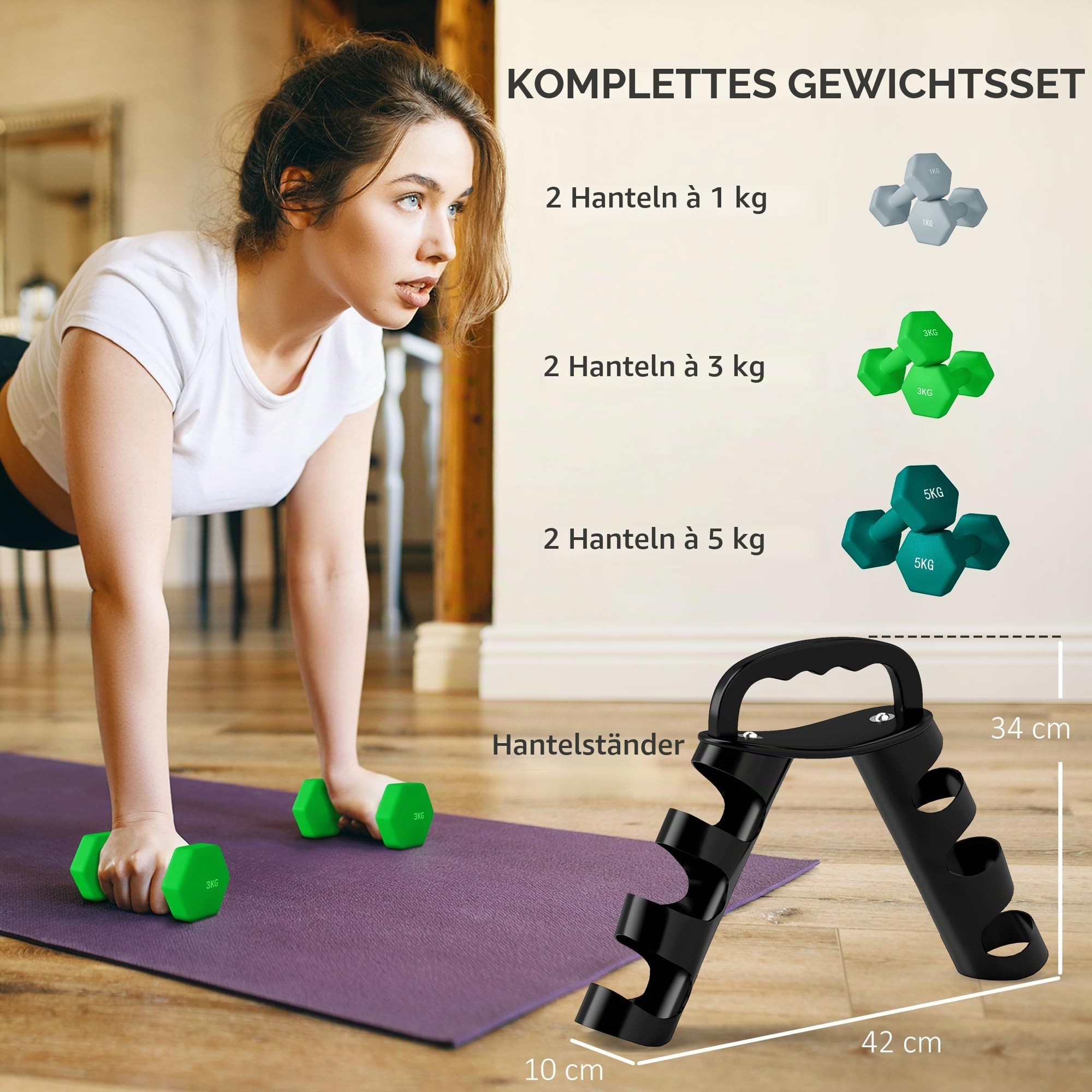 sportnow-hantel-set-6-hex-kurzhanteln-1-3-5-kg-mit-st-nder image 3