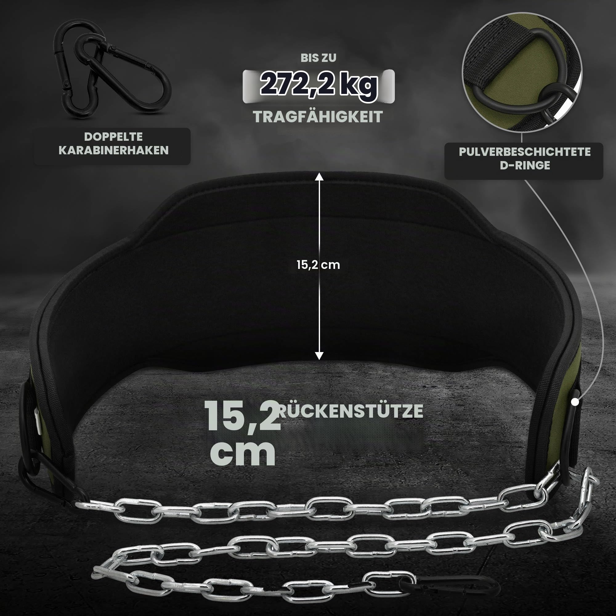 rdx-dip-g-rtel-6-zoll-gewichtheberg-rtel-mit-36-zoll-kette-und-karabiner image 2