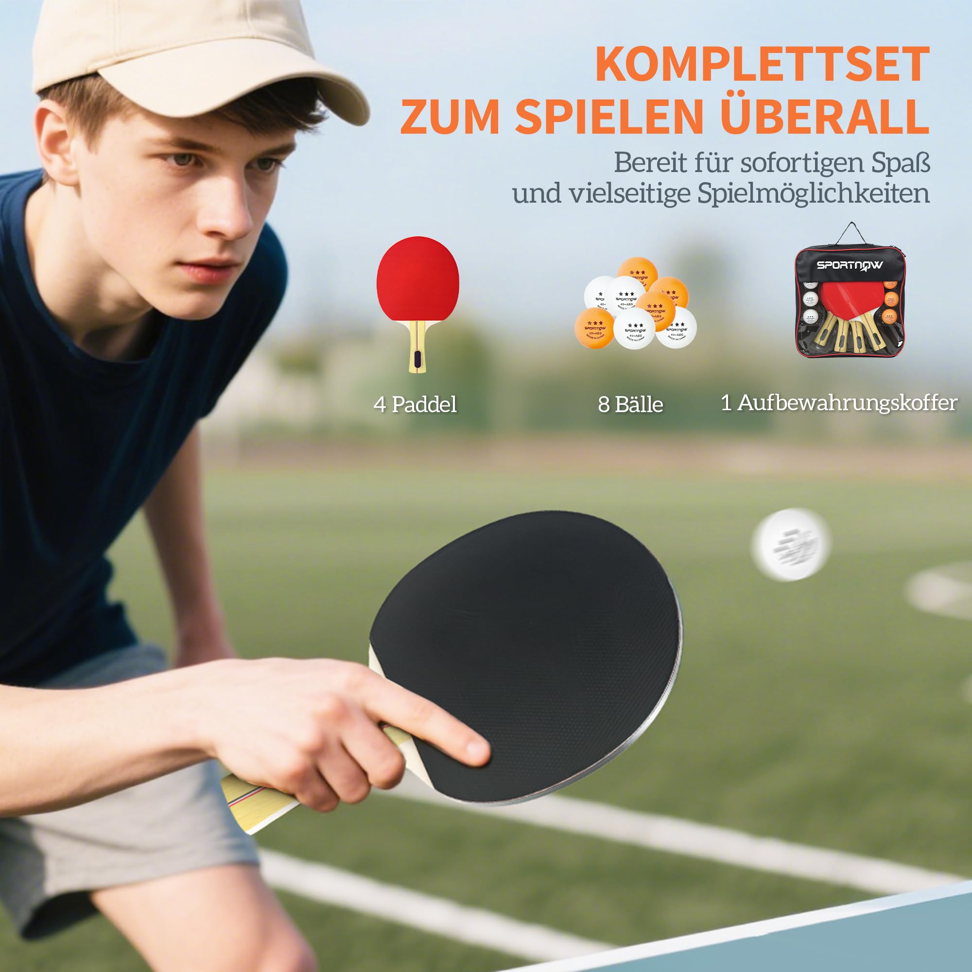 sportnow-tischtennis-set-4-schl-ger-8-b-lle-mit-tasche image 3