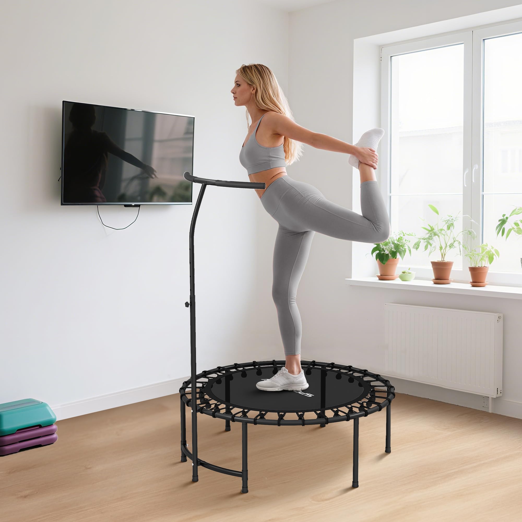 sportnow-fitness-trampolin-102-cm-mini-trampoline-mit-haltegriff-bis-100-kg image 8