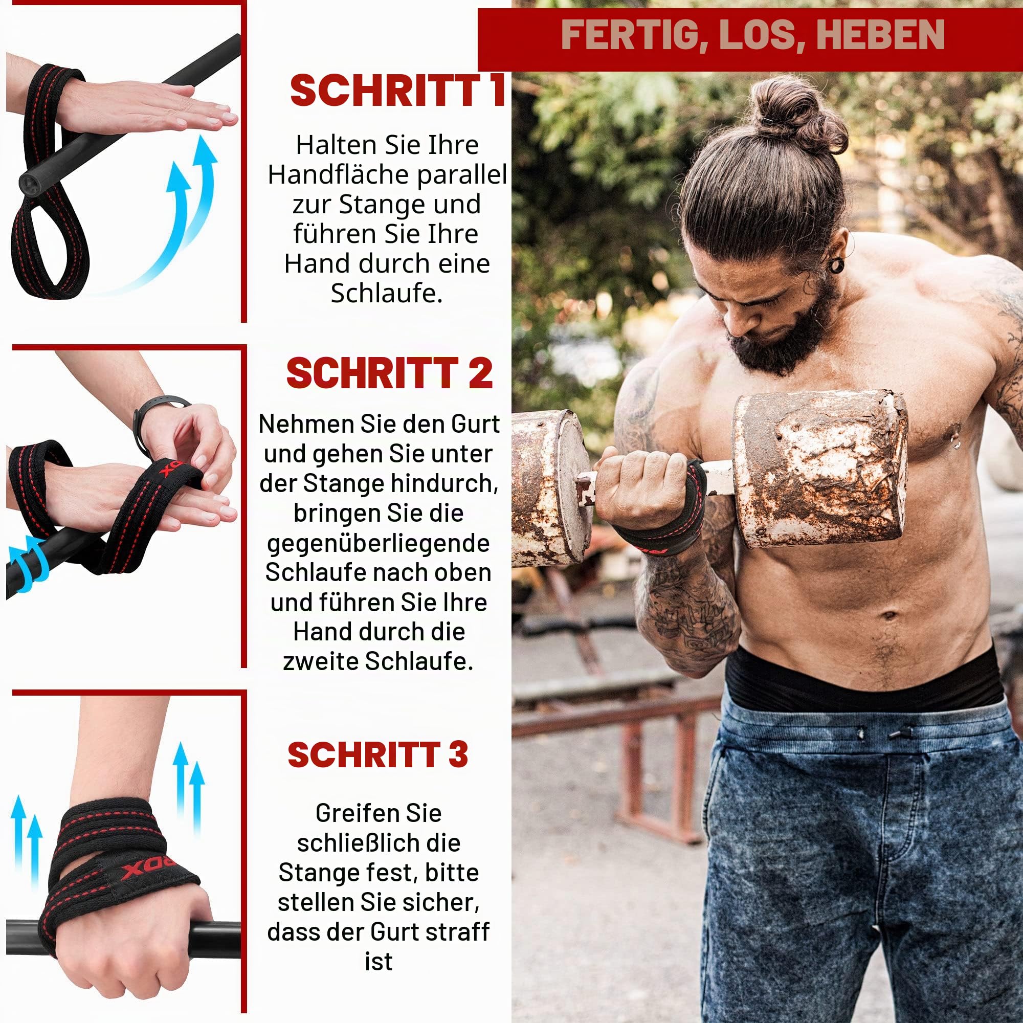 rdx-figure-8-zughilfen-krafttraining-gewichtheben-gurte image 5