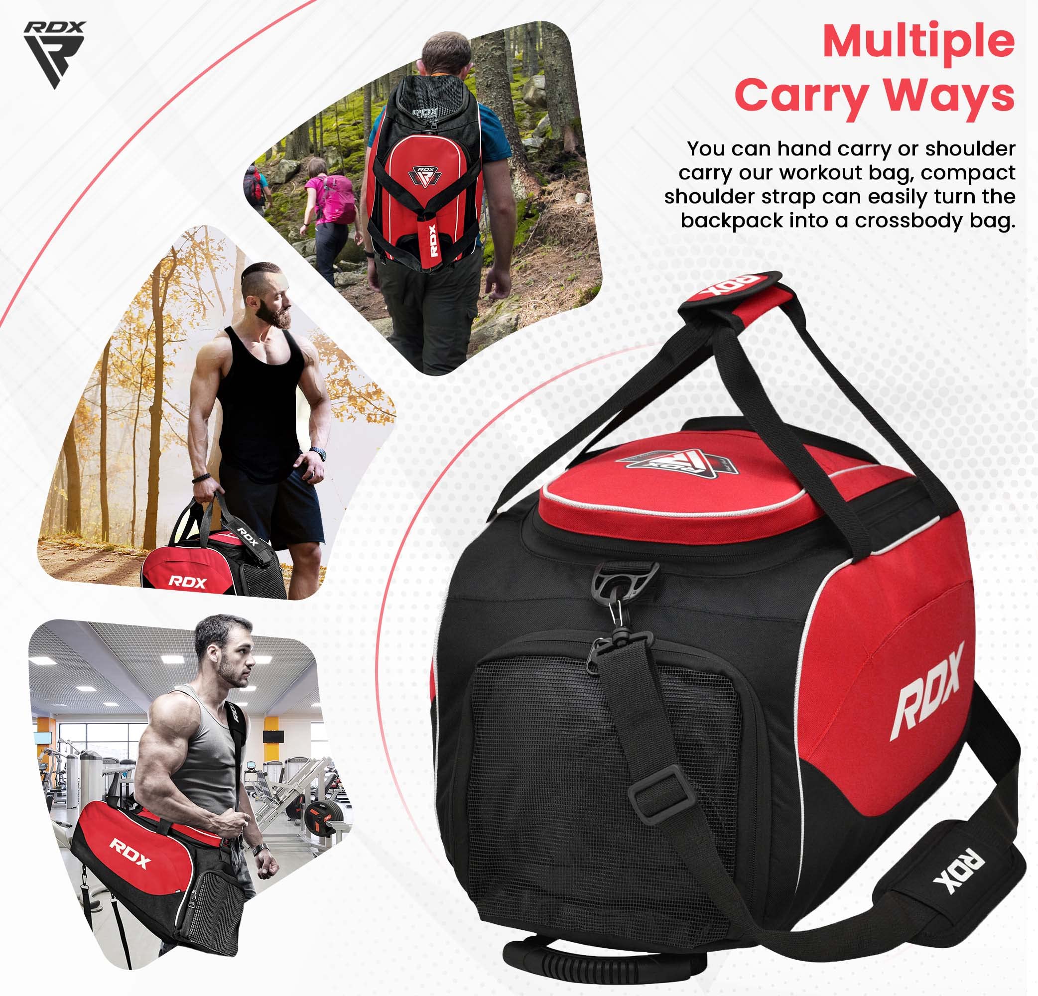 rdx-sporttasche-schwarz-rot-2-in-1-gym-bag-mit-rucksackfunktion-schuhfach-und-4- image 4