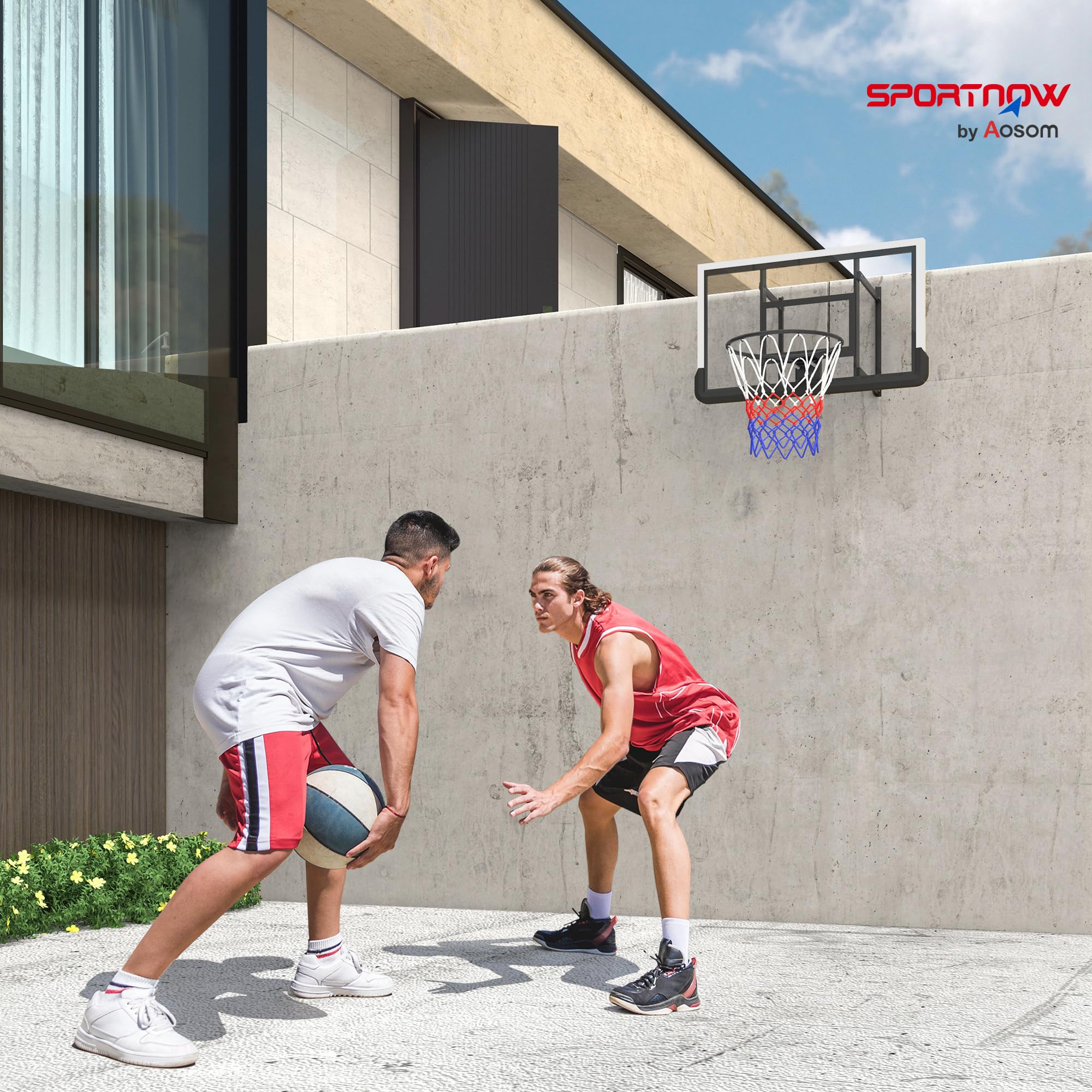 sportnow-basketballkorb-mit-r-ckwand-110-x-70-cm-45-cm image 2