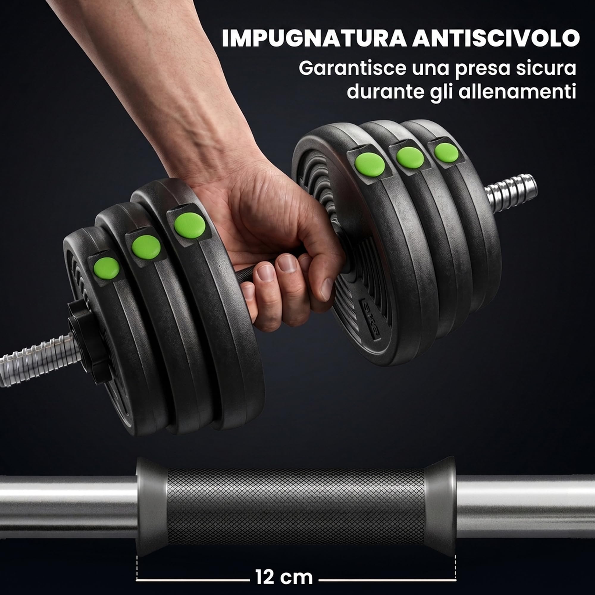 sportnow-2-in-1-hantel-set-verstellbar-30-kg-kurzhantel-und-langhantel image 5