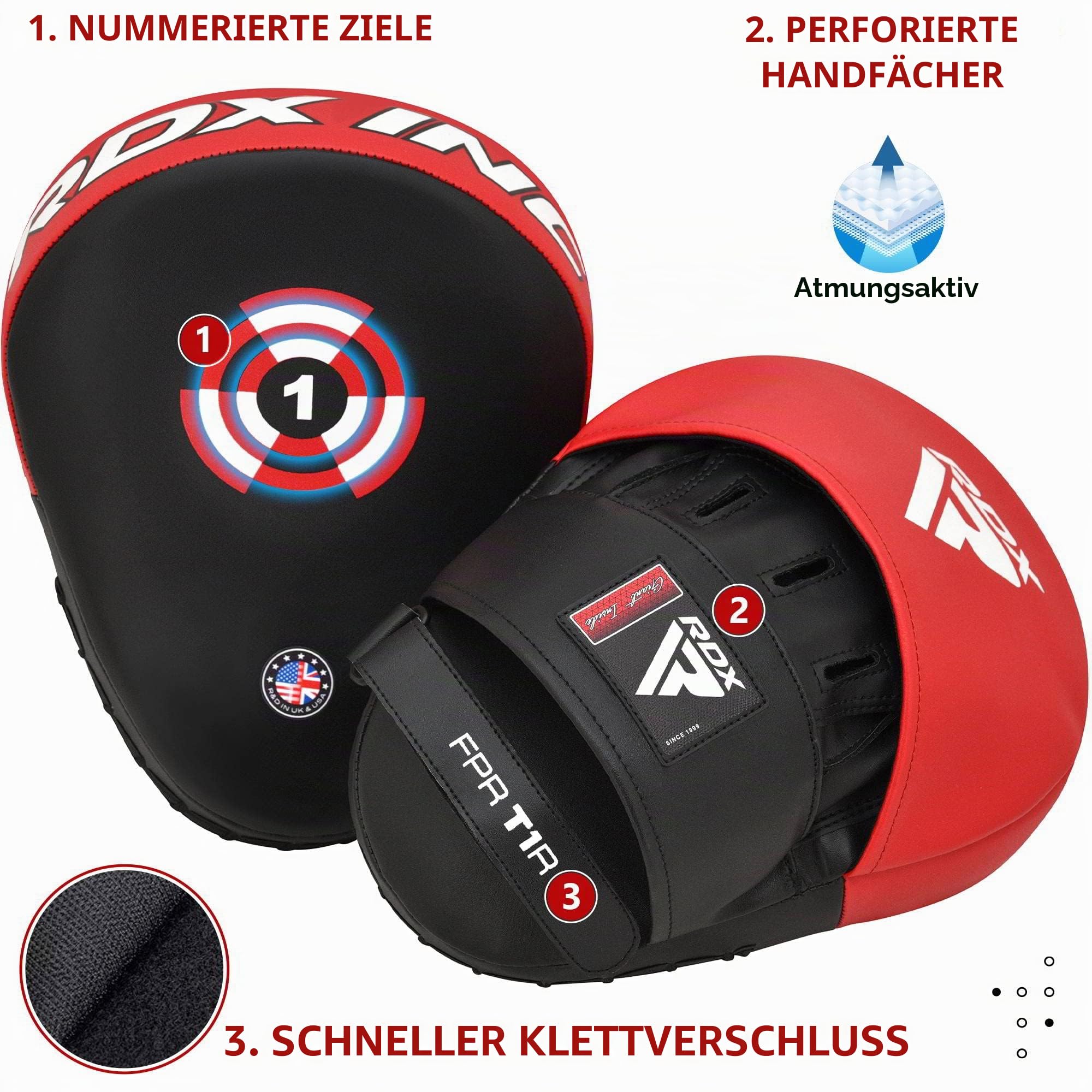 rdx-t1-handpratzen-boxpads-maya-hide-leder-wei-schwarz image 2