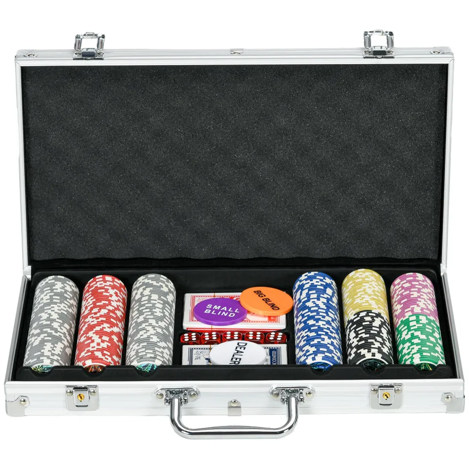 sportnow-pokerkoffer-set-300-pokerchips-11-5g-mit-schloss-silber image 1