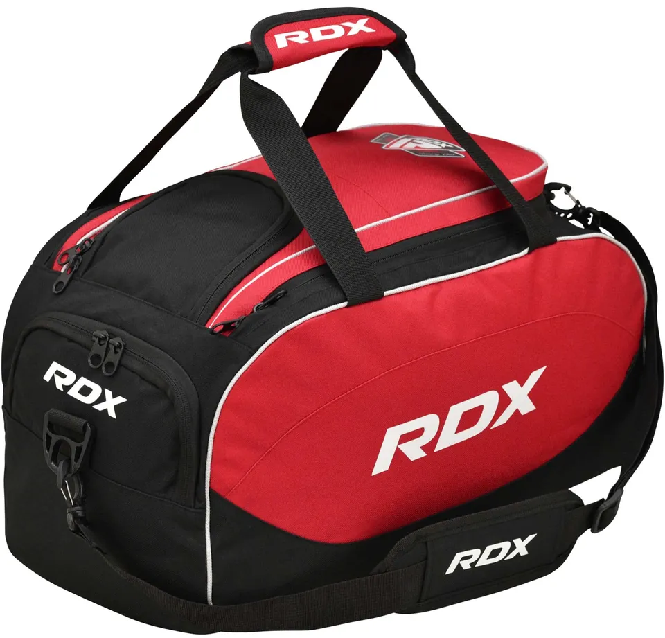 rdx-sporttasche-schwarz-rot-2-in-1-gym-bag-mit-rucksackfunktion-schuhfach-und-4- image 1