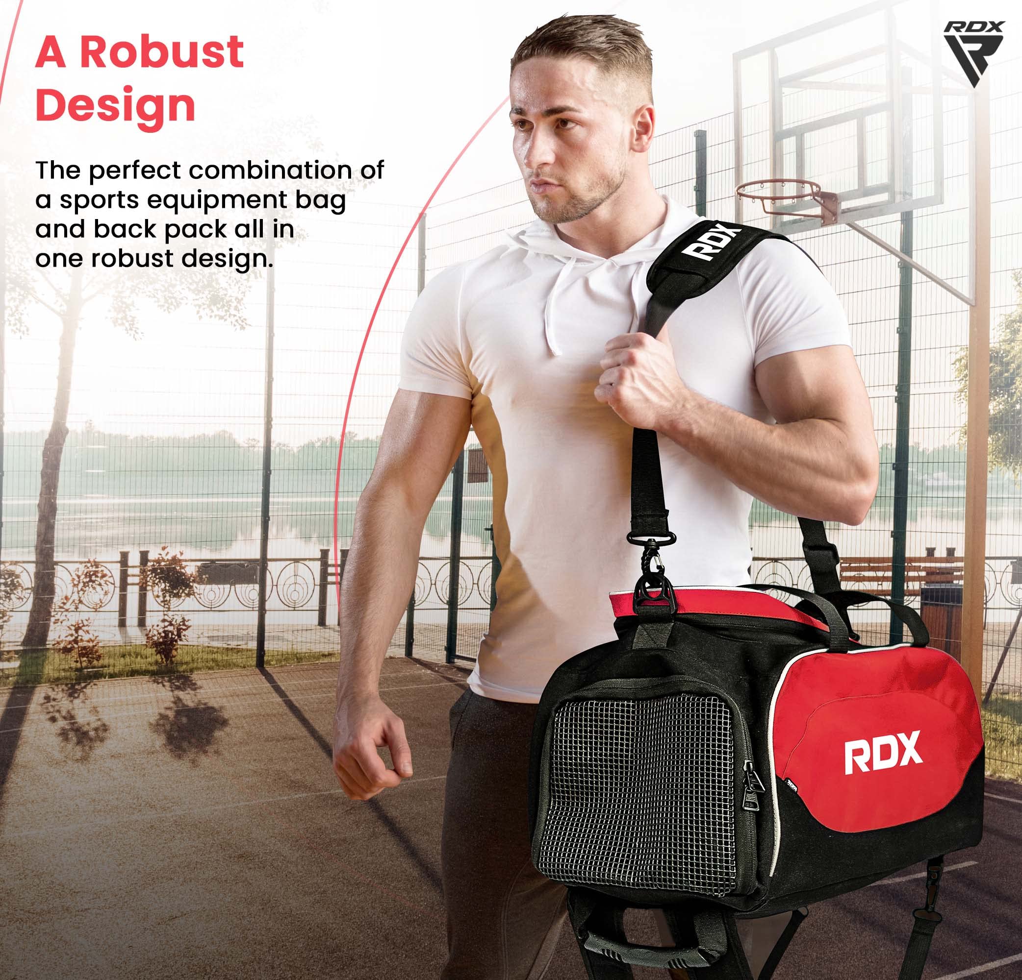 rdx-sporttasche-schwarz-rot-2-in-1-gym-bag-mit-rucksackfunktion-schuhfach-und-4- image 7