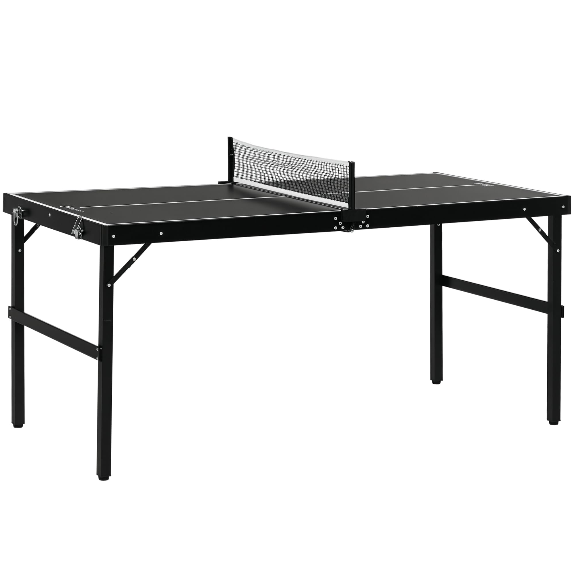 sportnow-mini-tischtennisplatte-klappbar-152-cm-mit-netz-schwarz image 1