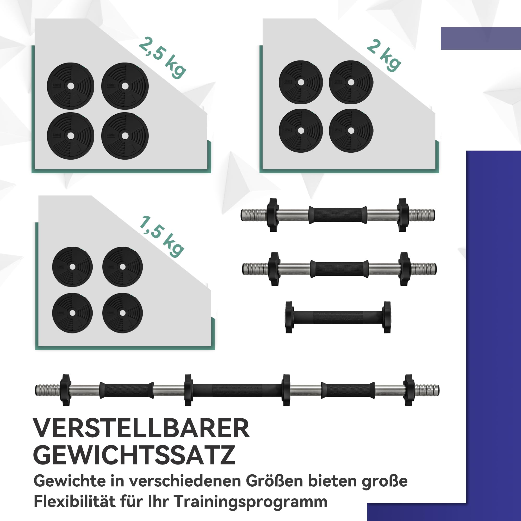 sportnow-2-in-1-hantel-set-verstellbar-15-kg-kurzhantel-langhantel image 4