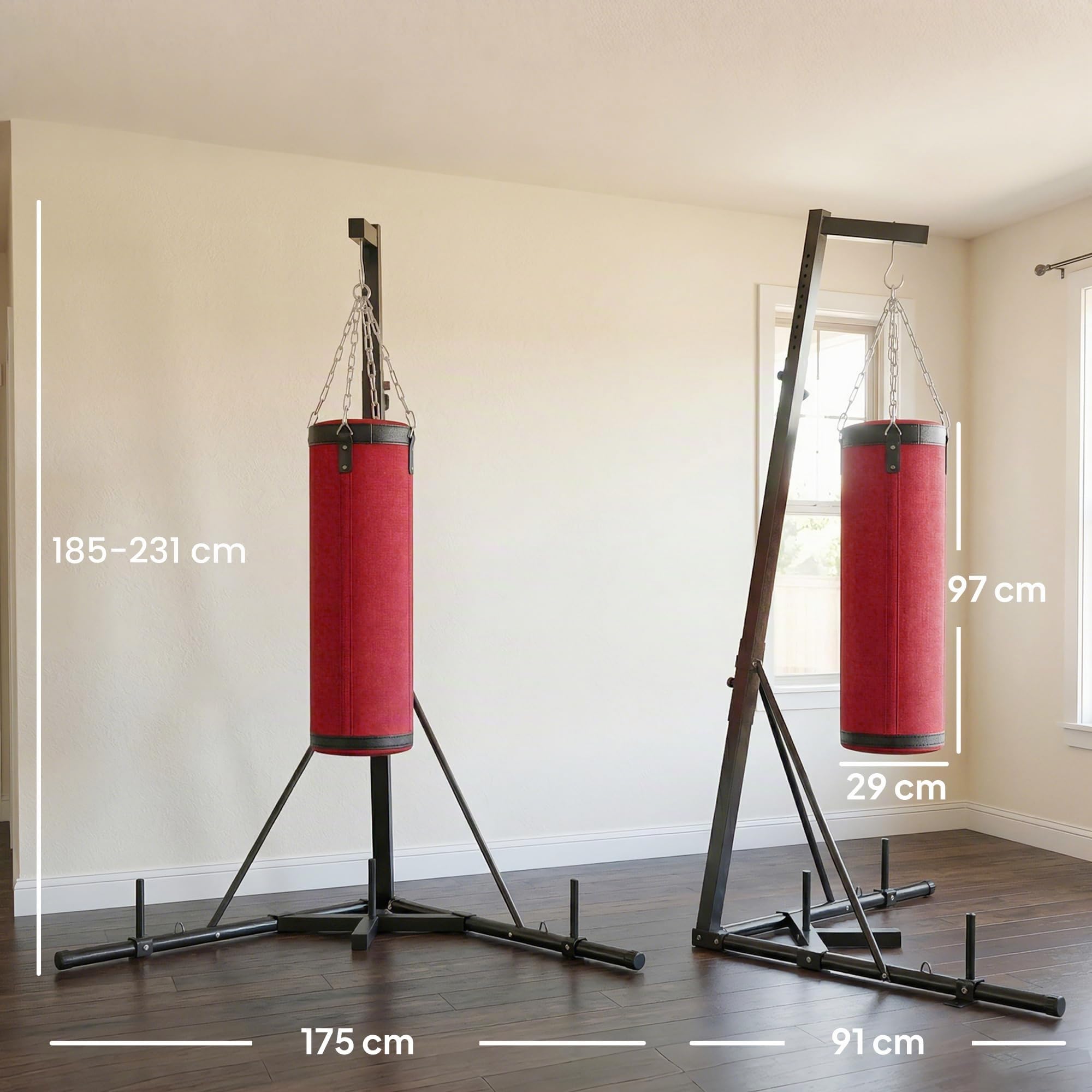sportnow-boxsackst-nder-185-231cm-freistehender-boxsackhalter-stahl-inkl-sandsac image 3